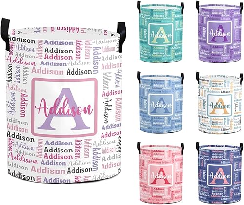 Cestas de lavandería personalizadas para bebés, cestas de lavandería plegables con asas para baño, dormitorio, sala de estar