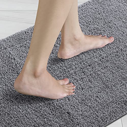 Image of Obsessions Ultra-Absorbent Quick-Dry Bath Runner | 1400 GSM Polyester | Soft, Non-Slip & Fast-Drying Bathroom Rug for Safety & Comfort | 60 x 150 cm | Grey