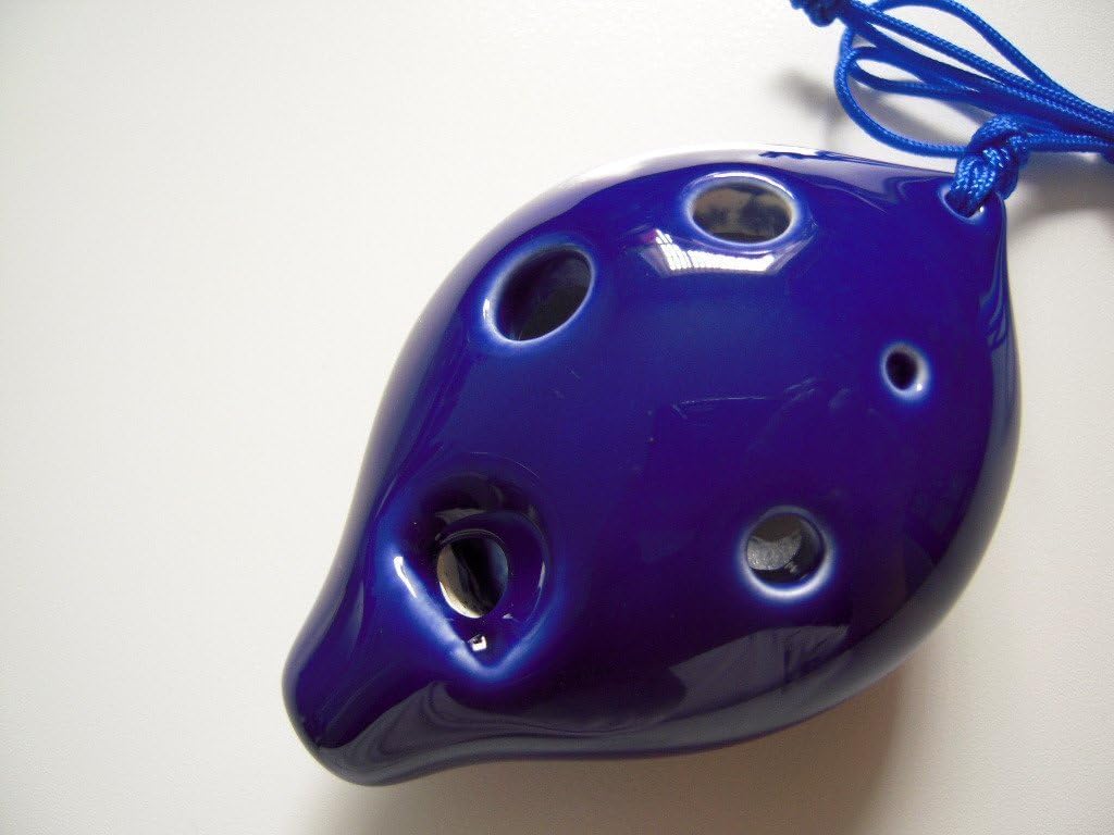Joy Soprano G 6 Holes Ceramic Ocarina Ceramic Ocarina - Dexterous, Easy to Carry and Learn, Great Gift! Linn's Arts! (White/music Notes)