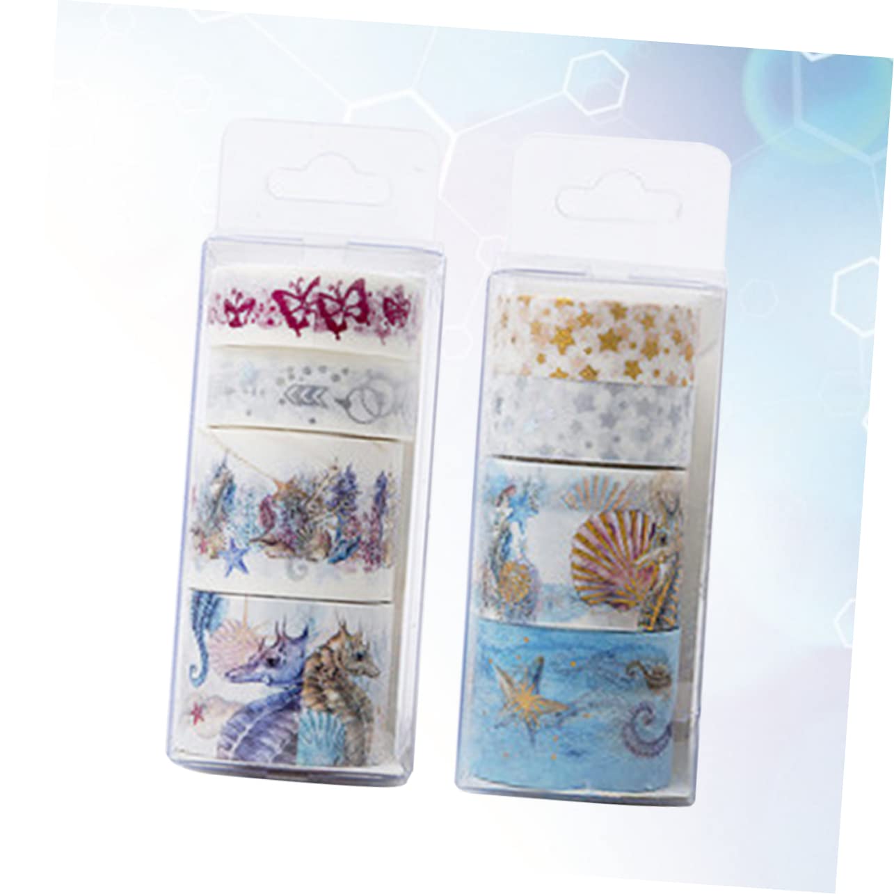 Lurrose 6stücke Cartoon Unterwasserwelt Klebeband Buntes Washi Tape Für Büro Schule Zufälliger Stil Kreatives Basteln Scrapbooking