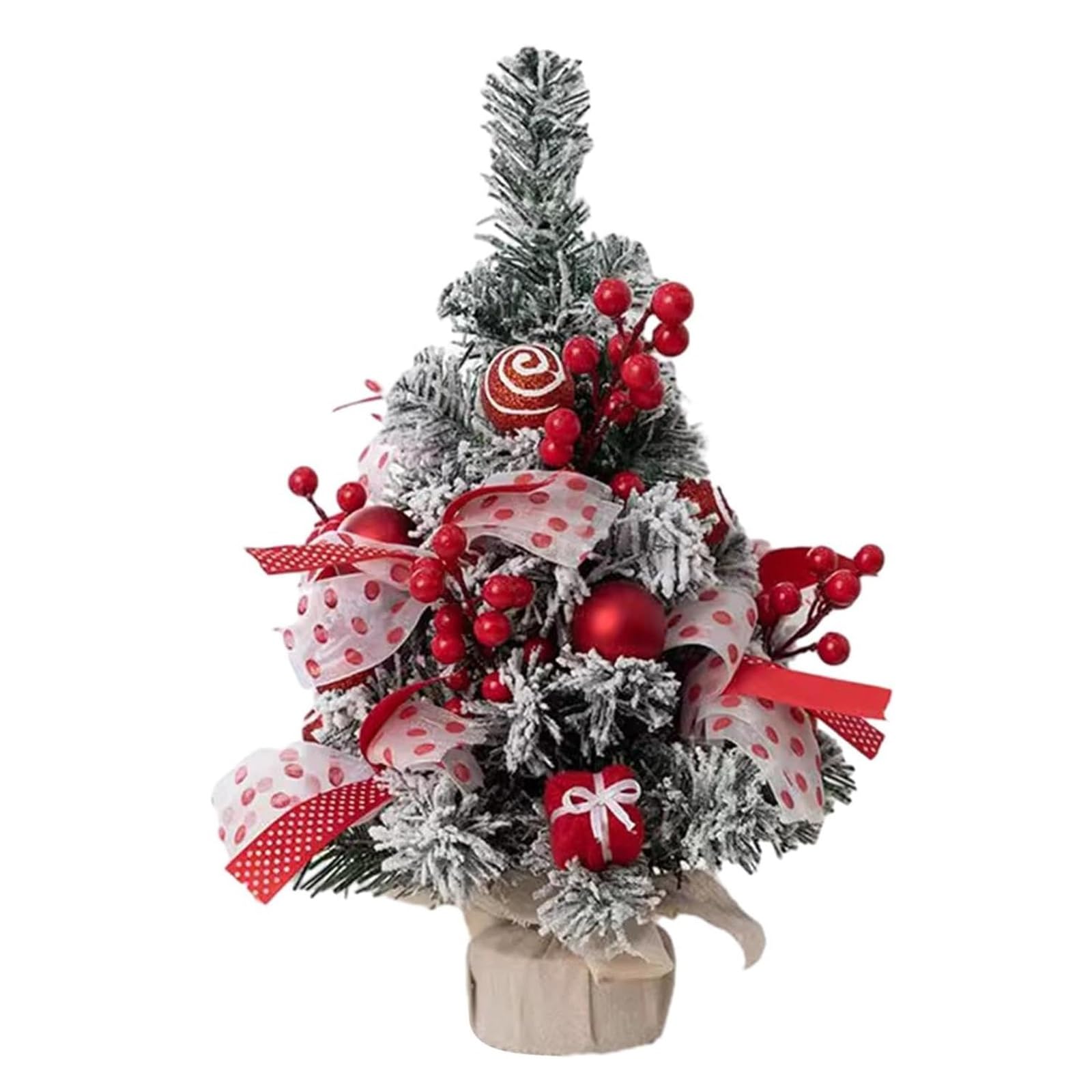 Mini albero di Natale da tavolo da 30 cm/40 cm, piccolo albero di Natale artificiale in cedro for decorazioni natalizie Piante artificiali(Beige,40CM)