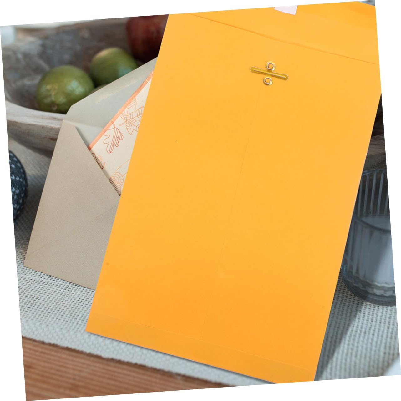 Buste Fermo in Carta Kraft Gialla 100 Pezzi per Archiviazione