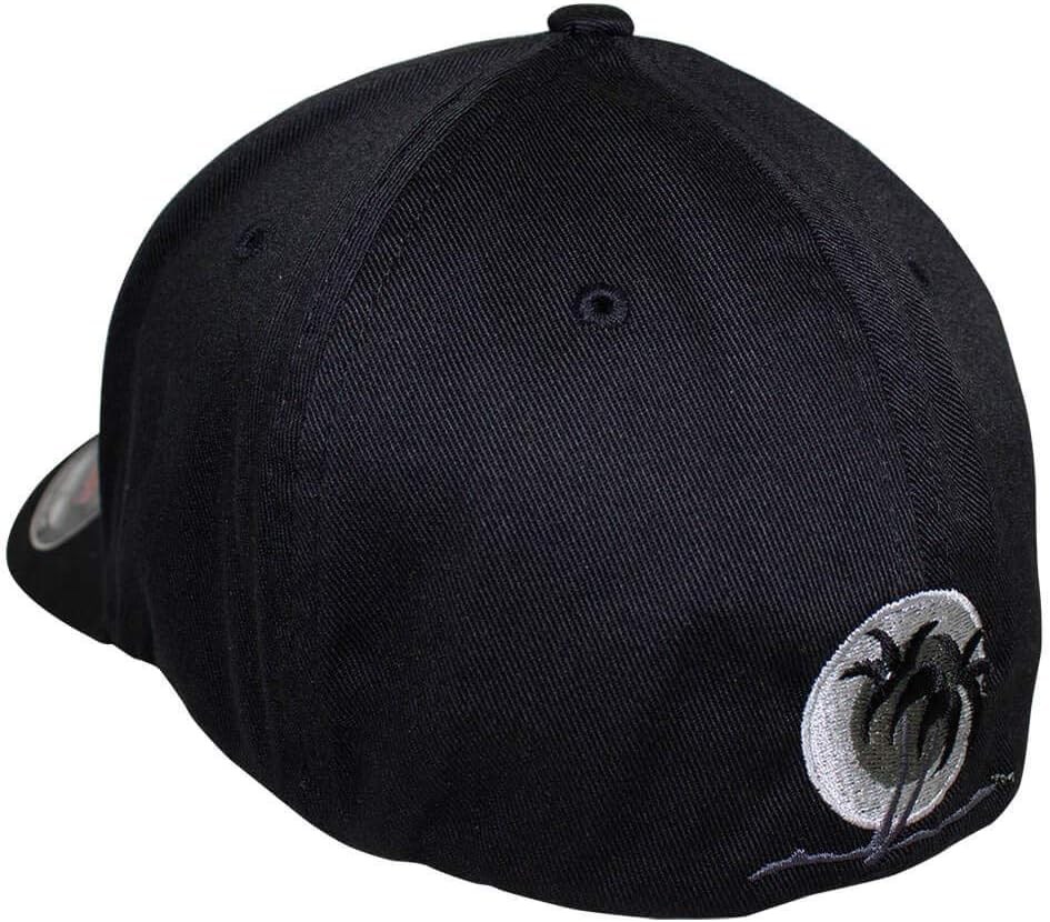 Classic Fitted Premium Hat 6277 for Men, Structured Design, Silver Undervisor, 8-Row Stitching on Visor - Embroidered Logo (Black)