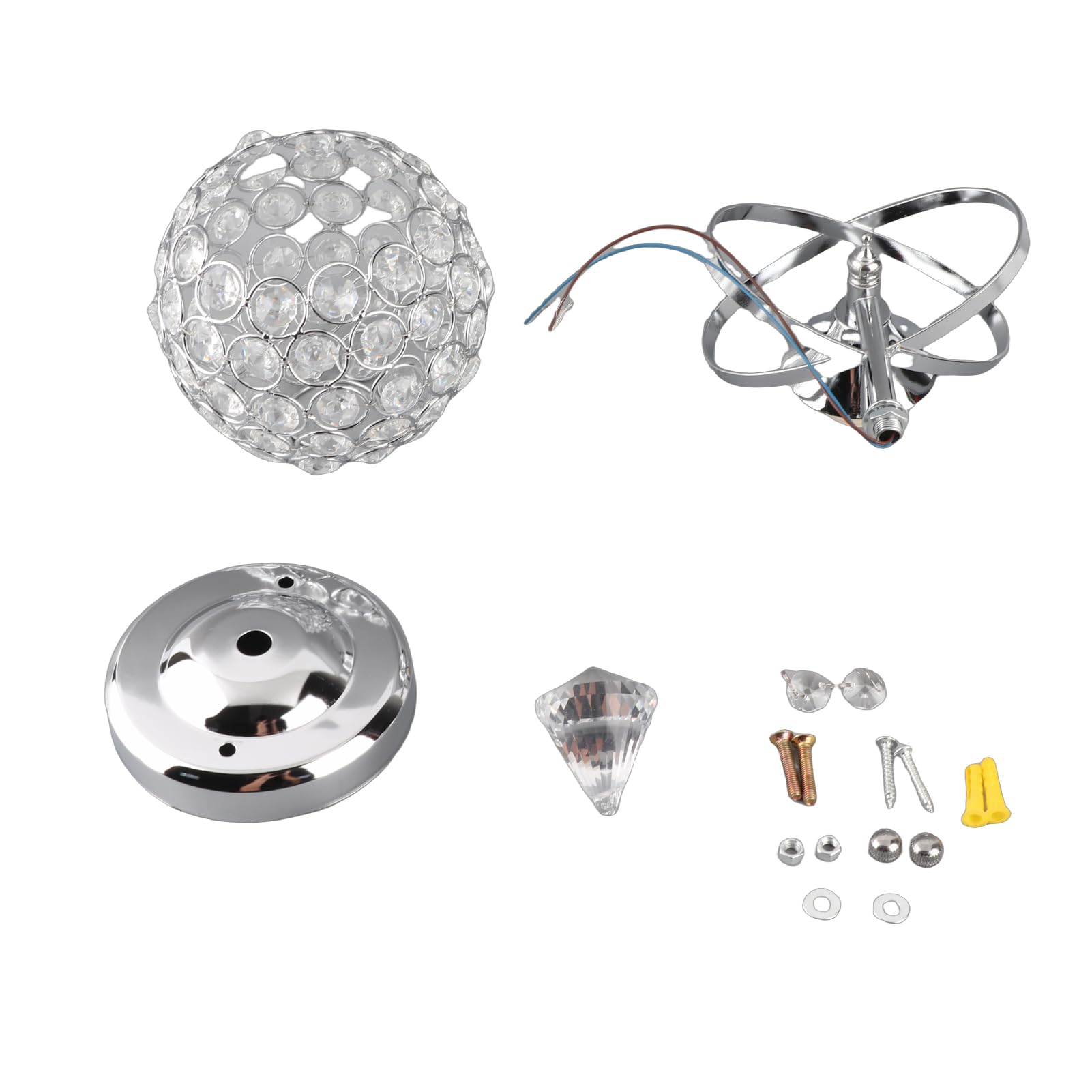Yosoo LED E14/E27-Wandleuchte aus Kristall, moderne Wandleuchte, Kugelform, Kronleuchter, Deckenleuchte, Hängeleuchte