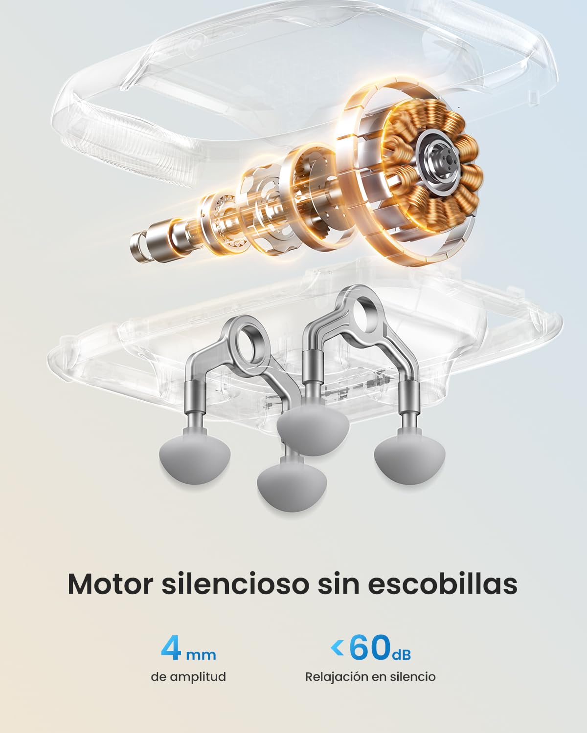 RENPHO Pistola de masaje de 4 cabezales de tejido profundo con 4 niveles, herramienta de masaje eléctrica con cabezal de masaje reemplazable para piernas, brazos, cintura, espalda, alivio del dolor