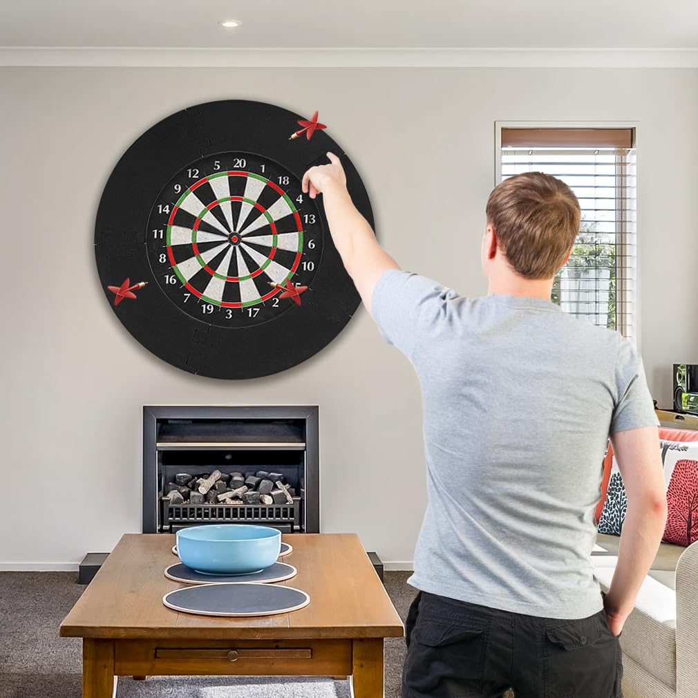 Standard 45cm Dart Board Surround Ring Snug Fit 25mm Thick EVA Catch Stray Darts Dartboard Surround Backboard Wall Protecter Save Holes Dart Tips Along with Dart Board Light Stand Darts Accessory - Image 3