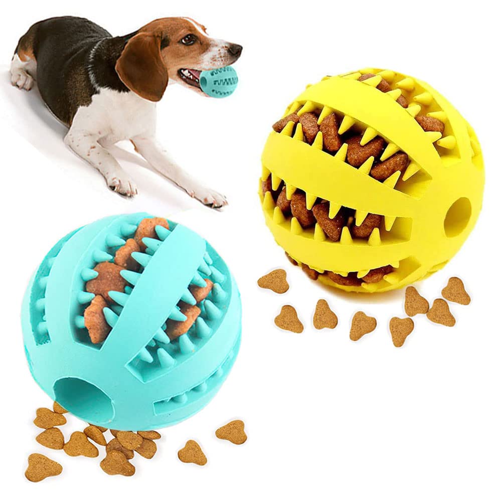 2PCS Juguete de Bola Perro,Pelota para Perros,Bola de Limpieza de Dientes Juguetes,Bolas Juguetes Interactivos para Morder Perro,Pelota Perro Indestructible,Pelota Elástica Entrenamiento Perro (5CM)
