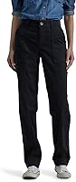 LEE Women's Ultra Lux Comfort Flex-to-Go Utility Pants - Loose Fit Mid-Rise Stretch Cotton Straight Leg