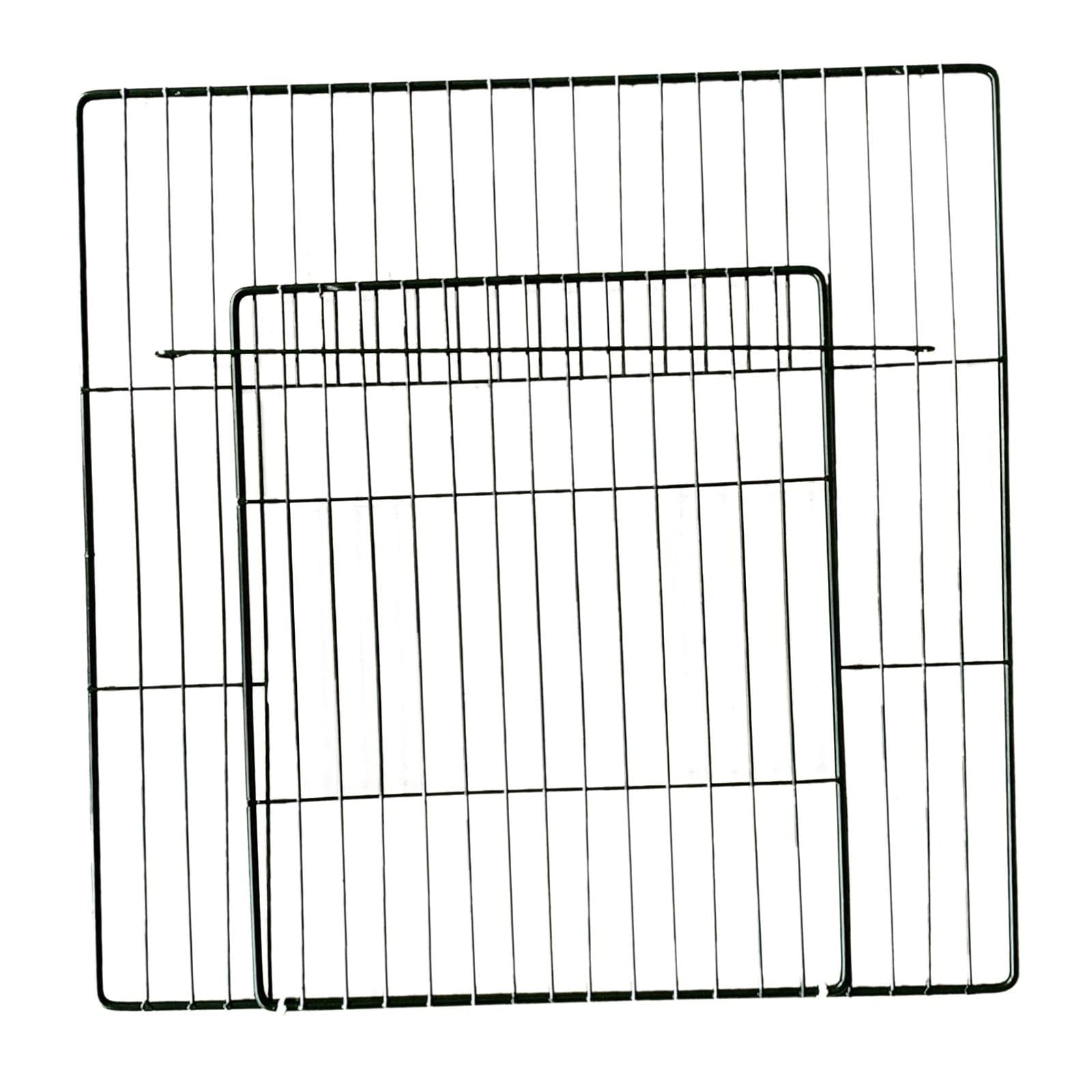 MagiDeal Porte de Parc Portable pour Animaux de Compagnie, Fournitures de Panneaux métalliques en Fer pour Cage de Bricolage, clôture Extensible, Grille Noire Dense