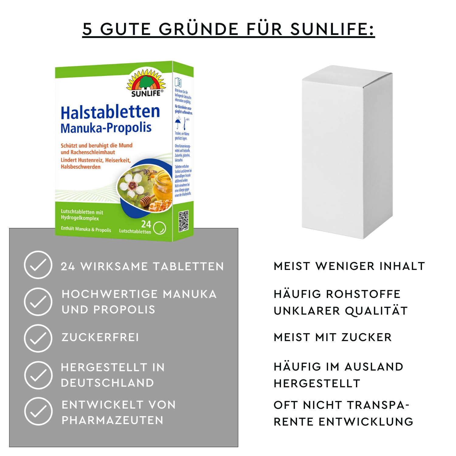 Sunlife Manuka - Pastillas de propóleo, 24 g, 138002