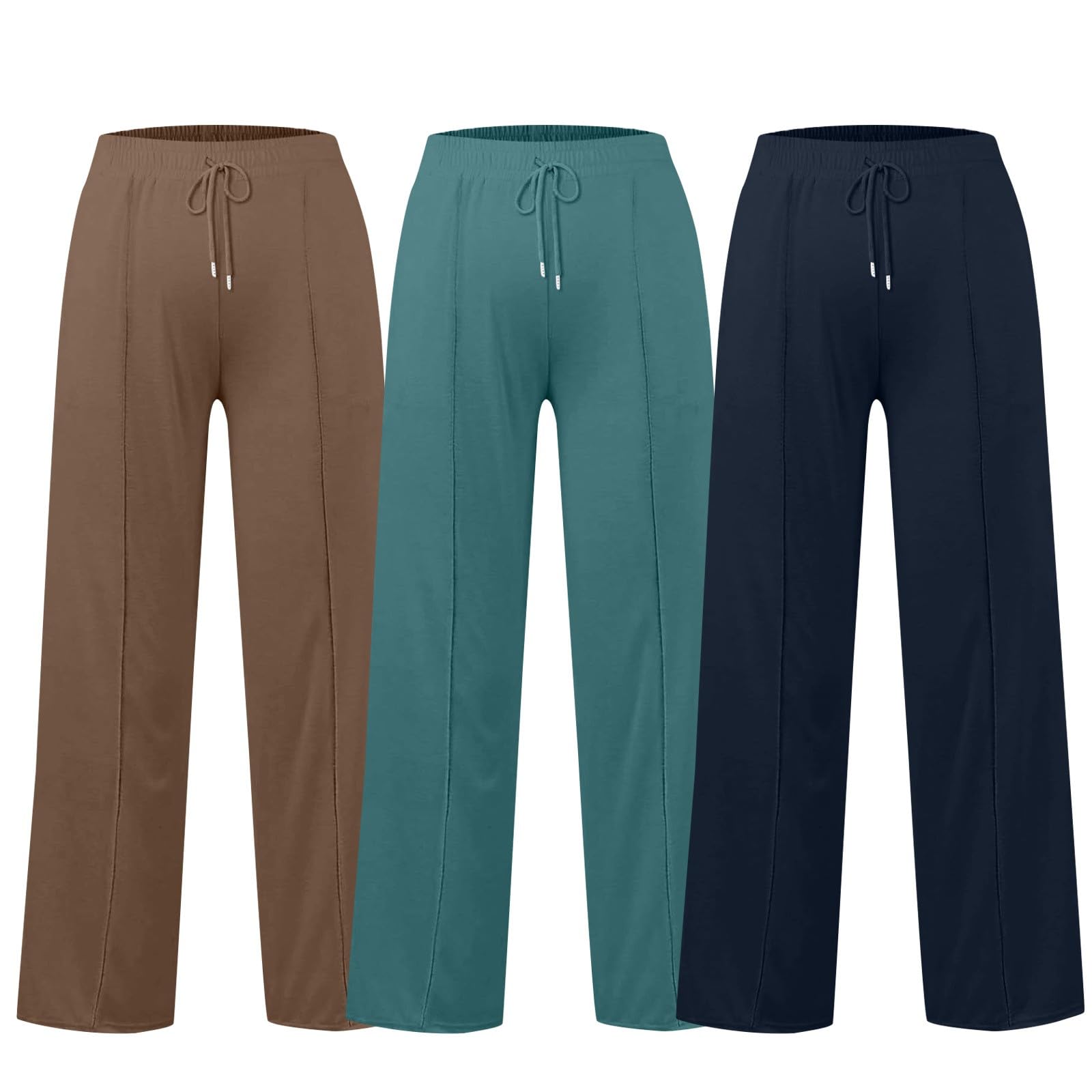 3 Stück Jogginghose für Damen, große Größe, lässig, mit Kordelzug, mit Tasche, einfarbig, bequem, Sporthose, schlankmachend, Laufen, Arbeit, Strand