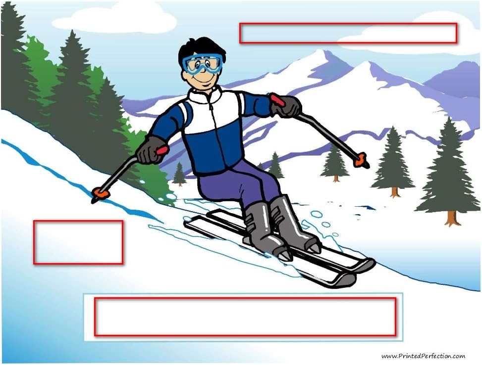 PrintedPerfection.com Personalized Skier, Snow - Male Snow Globe Gift