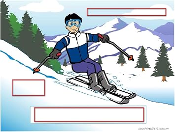 Personalized Skier, Snow - Male Snow Globe Gift