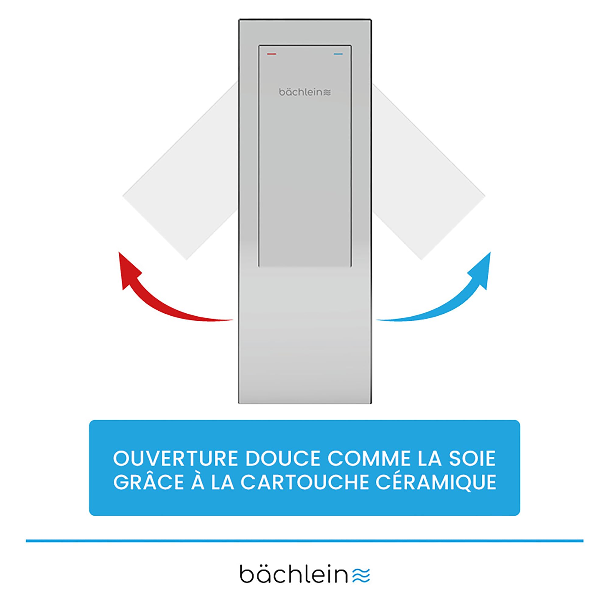 Bächlein Robinet de salle de bain en forme de cascade - Mitigeur monocommande extra haut avec kit de montage pour lavabo à poser - Chromé