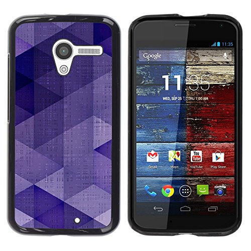 # Cellphone Hard Case PC Protective Cover Shell Case forMotorola Moto X 1 1st GEN I # Purple Triangle Geometric Pattern # Gift Phone Case Housing #