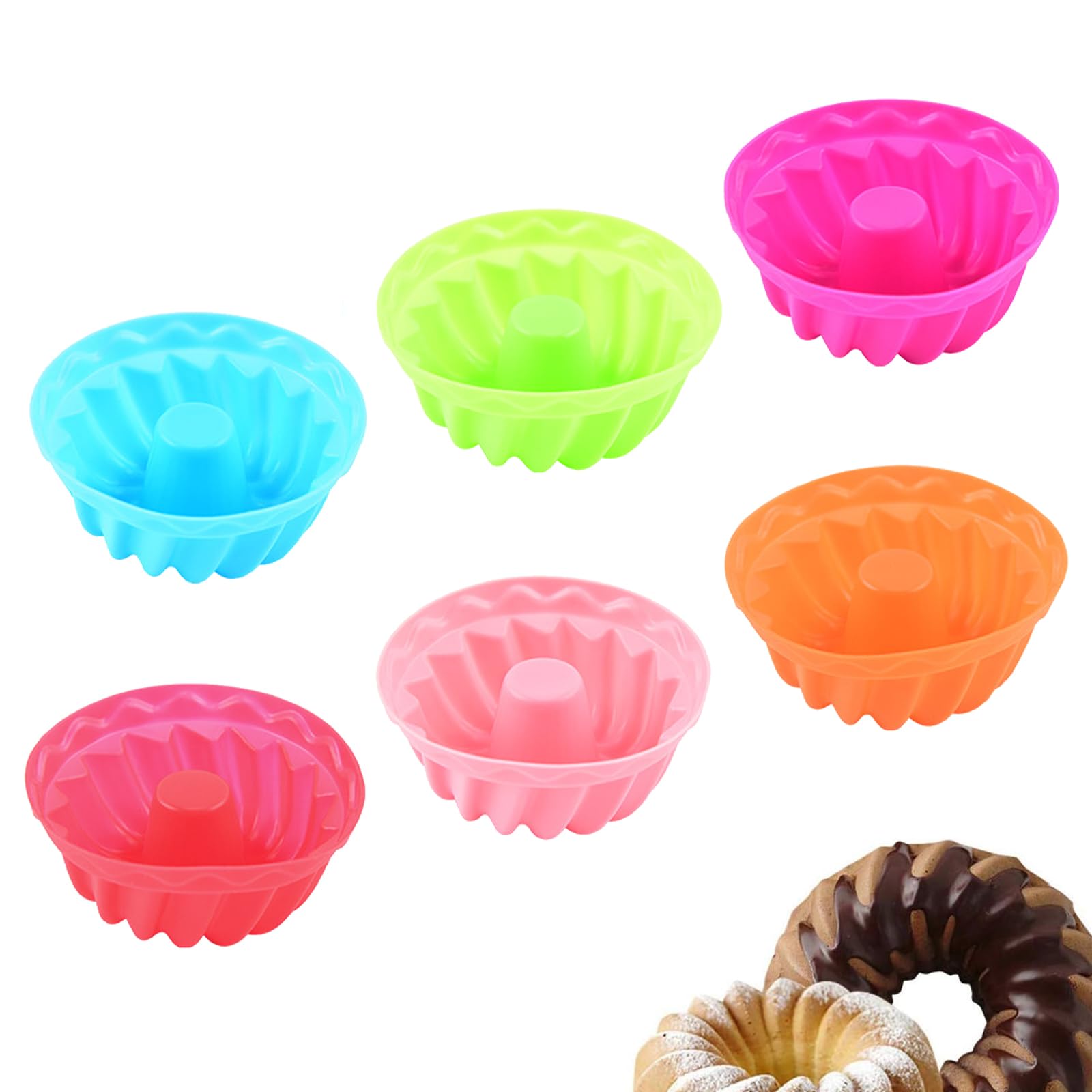 Amazon | TokTech ドーナツ型 クグロフ型 6個セット 高さ3cm×幅7cm