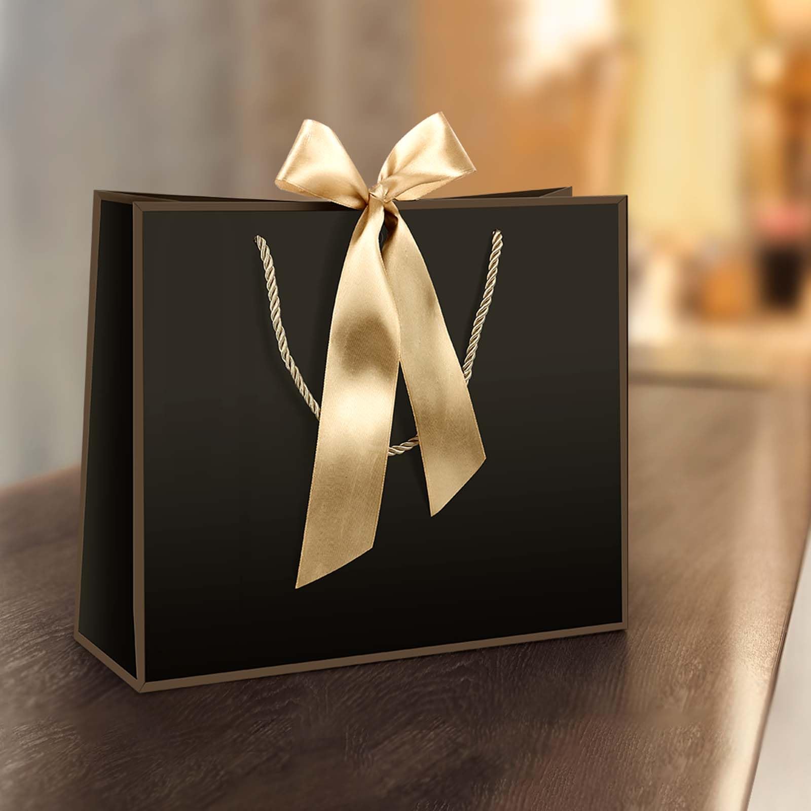 5 Pack Small Gift Bags With Tissue Paper And Gift Tags, 7× 4× 6.3 Inches Black Paper Gift Bags With Handle For Presents Small Party Bags For Birthday Wedding Baby Shower - View #5