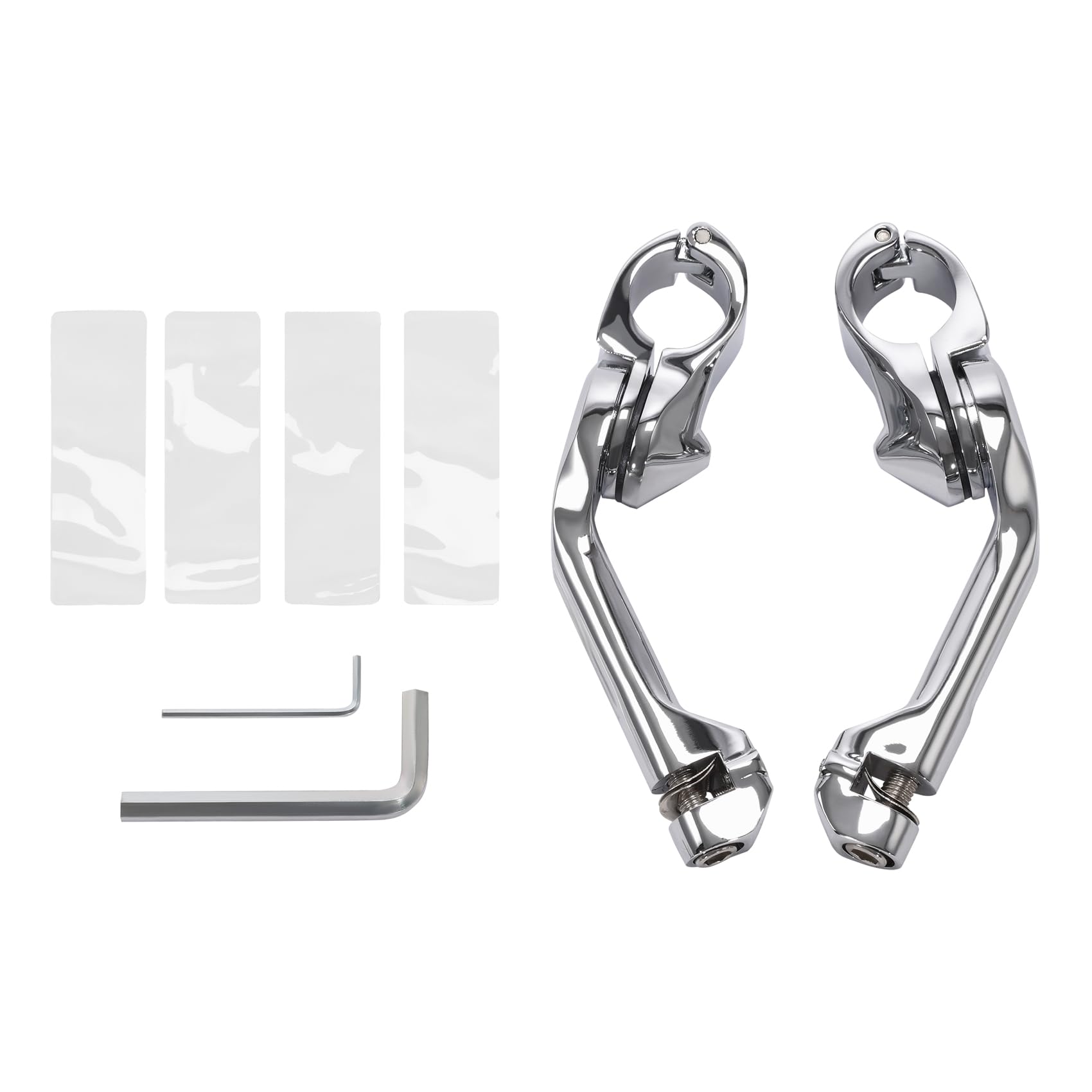 Highway Pedane Universali A Morsetto Per Barre Anti-caduta Da 3,2 Cm – Staffe Regolabili In Acciaio Cromato Per Moto Harley Davidson E Altre Marche