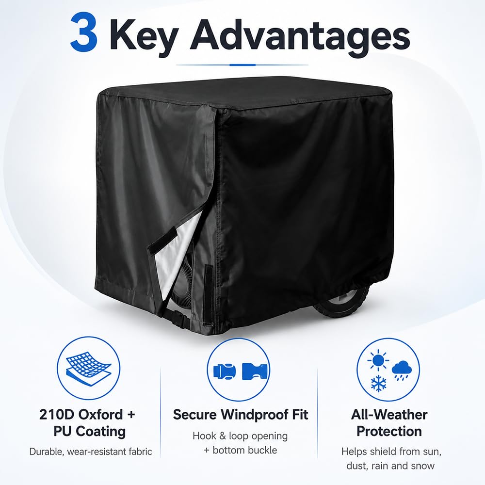 210D Oxford Cubierta para Generador para Champion Power Equipment Champion 4375 2012-2016 2017 2018, Fundas Protección de Generador Impermeable con Bolsa de Almacenamiento