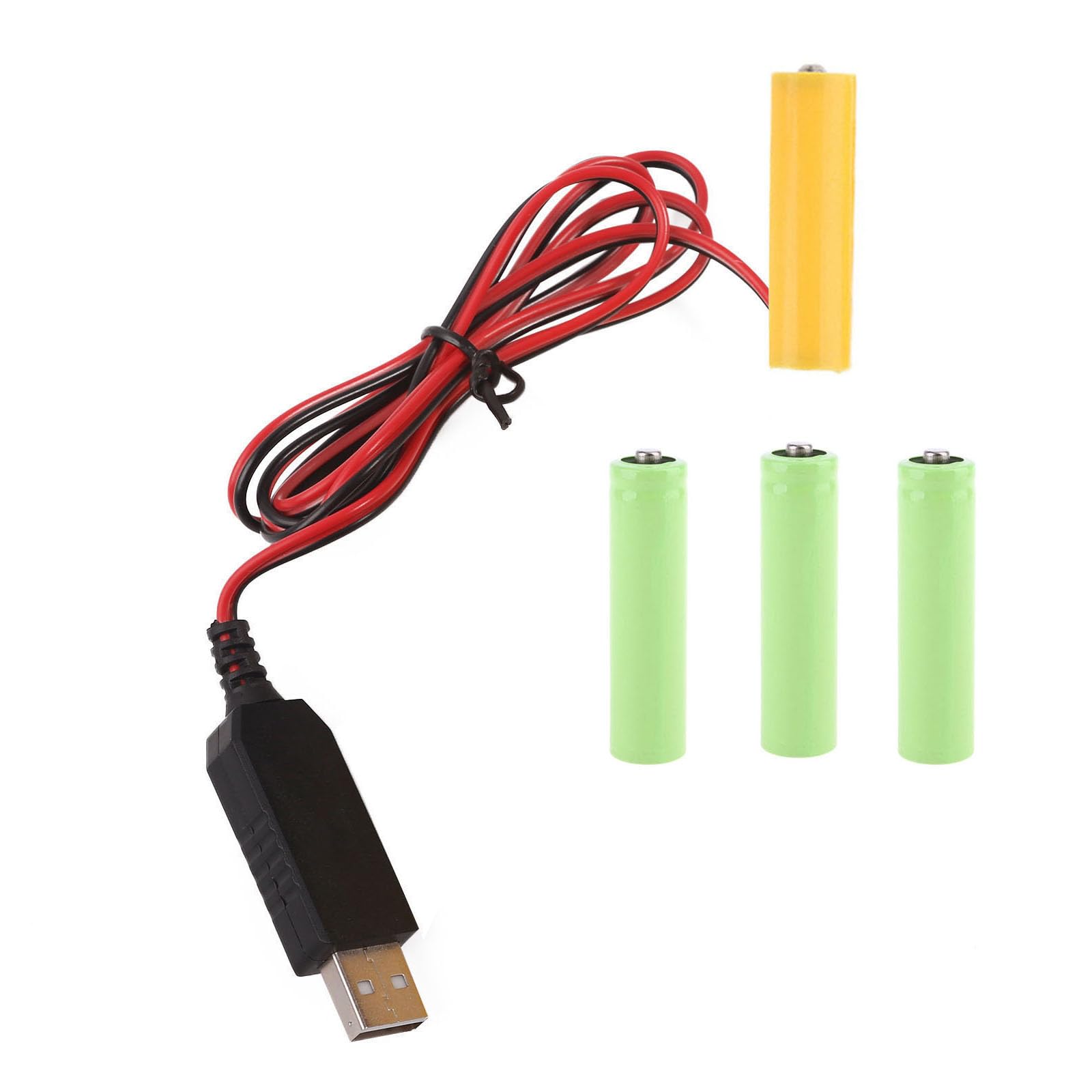 USB To AA/AAA Battery Adapter Power Supply - Replace 2 Or 4 Batteries In Clocks, Toys, LED Lights