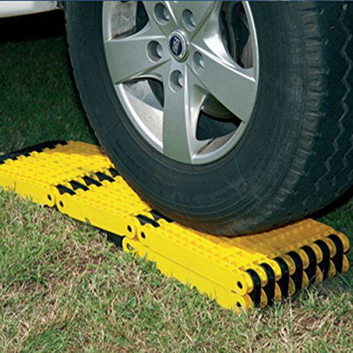 Uniko 6in1 Faltrampe 2er Set, Kunststoff-Sandblech Traktionshilfe Anfahrhilfe Sandboard