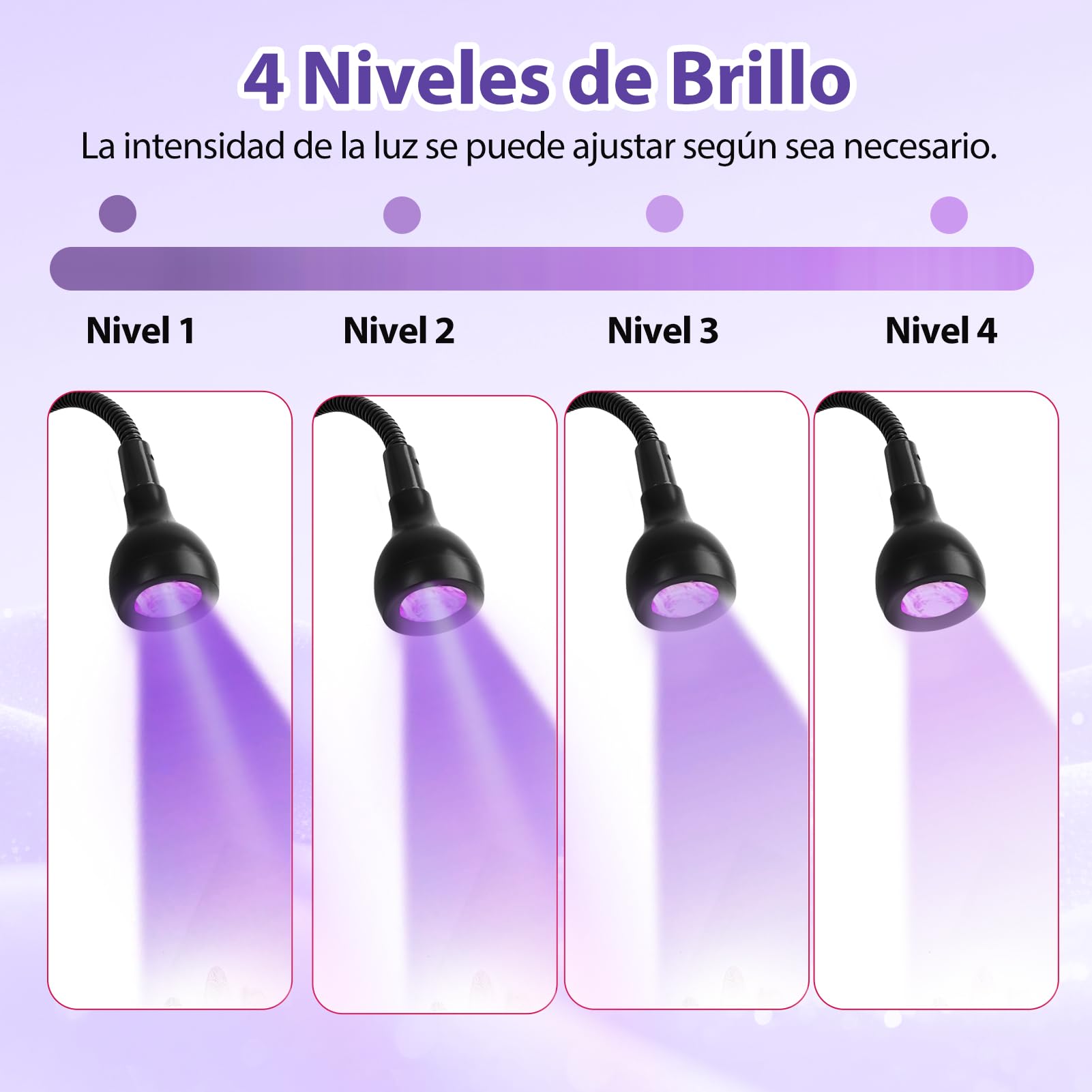 Lámpara de Uñas UV 5W LED Mini para Uñas de Gel Curado Rápido USB Ultravioleta con Clip Negro
