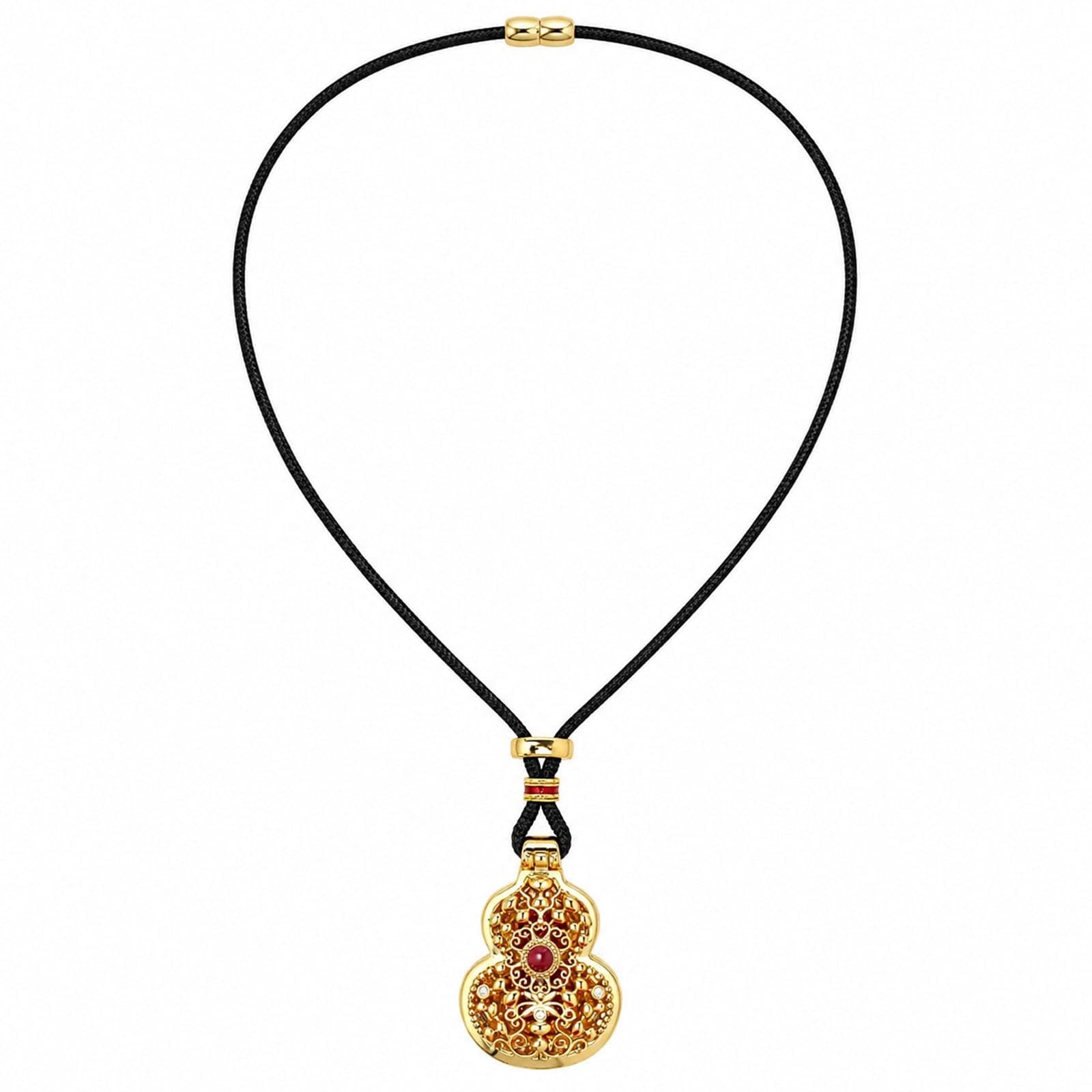 Collana Con Ciondolo Zucca, Con Design Apri Bile, Gioiello Cinese