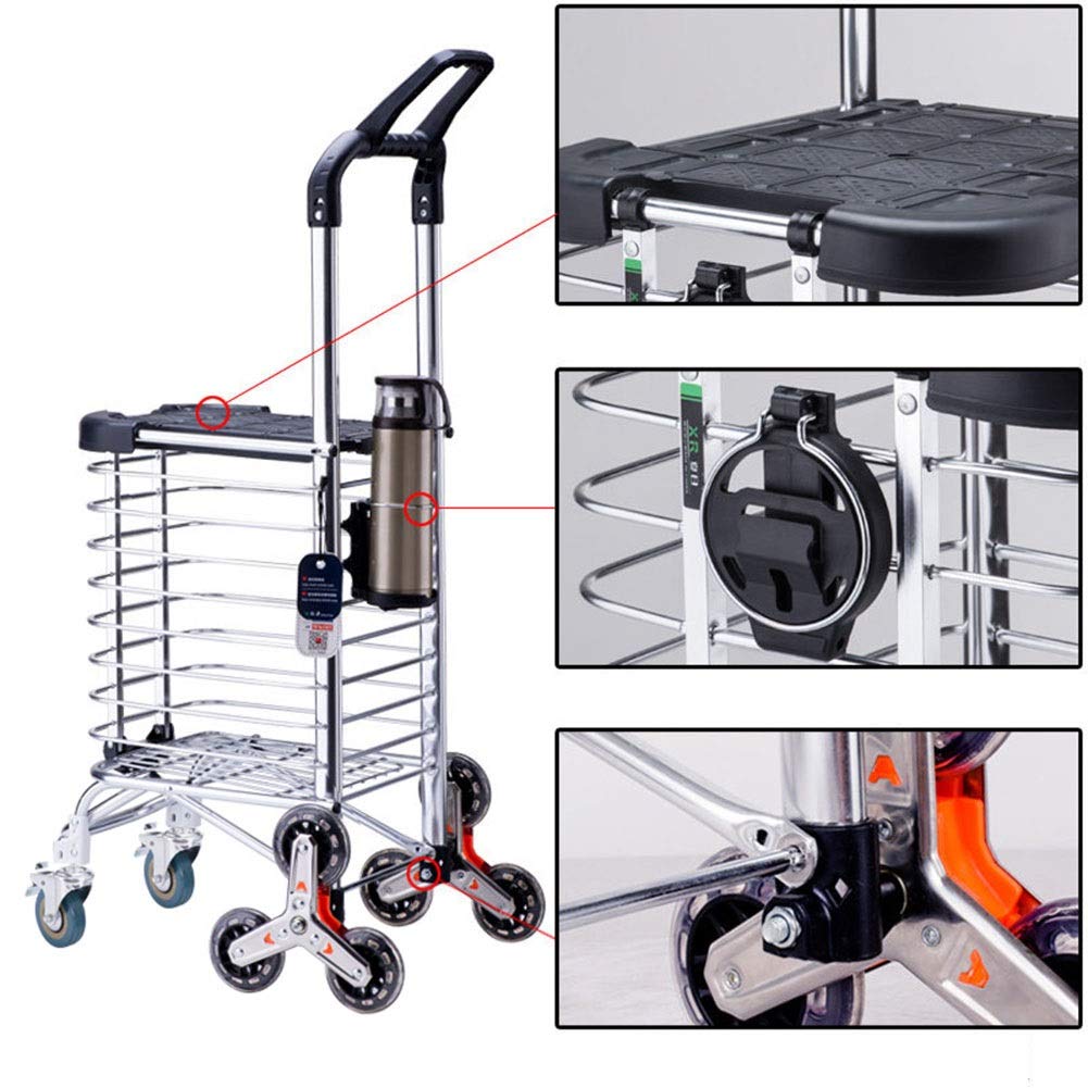 Andador para ancianos, Rollator Mobility Walker, Carrito de compras de anciano, plegable, puede descansar en cualquier momento, ligero y portátil