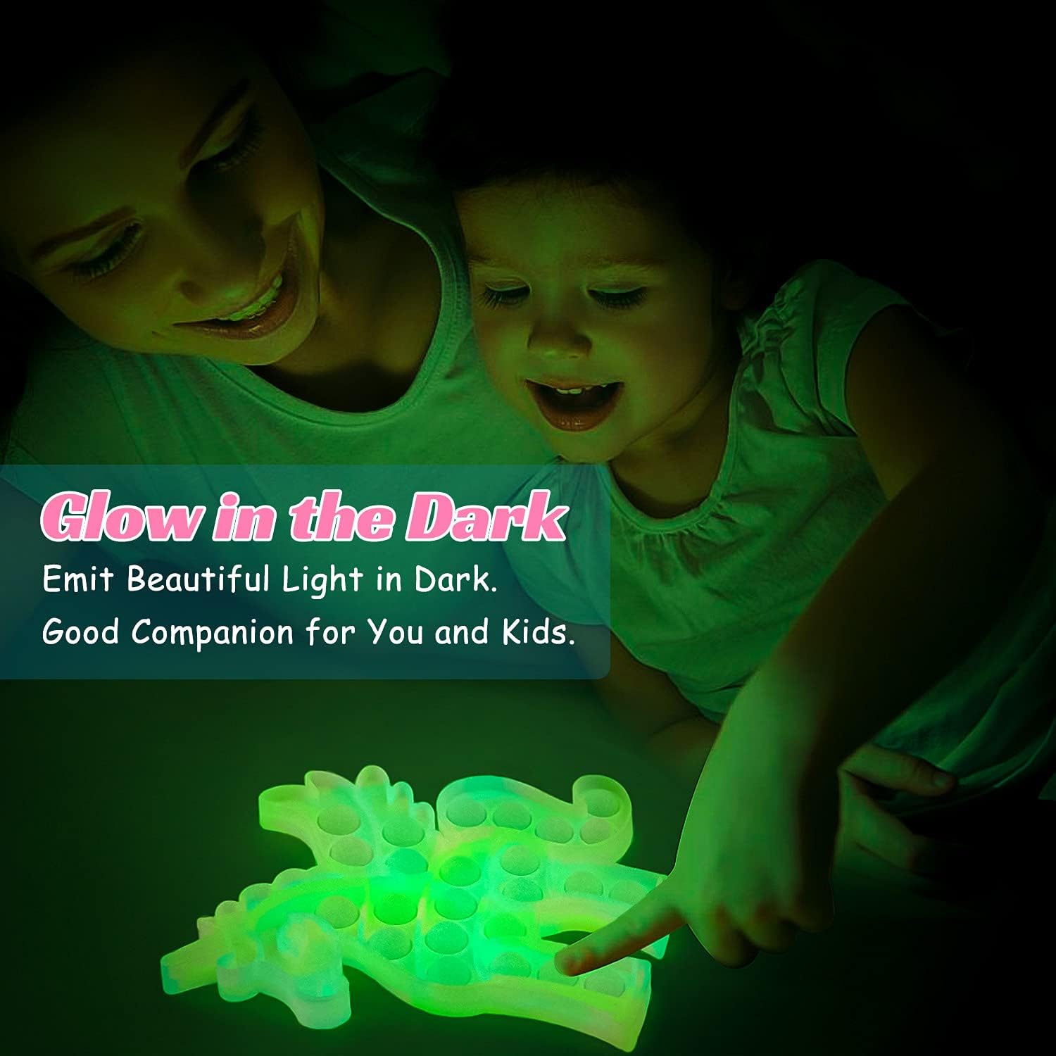 WHATOOK Pop Unicorn it, Fluoresce Glow in The Dark Pop Toy Bubble Poppers Sensory Fidget Toys, Anxiety Stress Relief Silicone Unicorn Toys Gift for Girls,Kids,Adults,ADHD