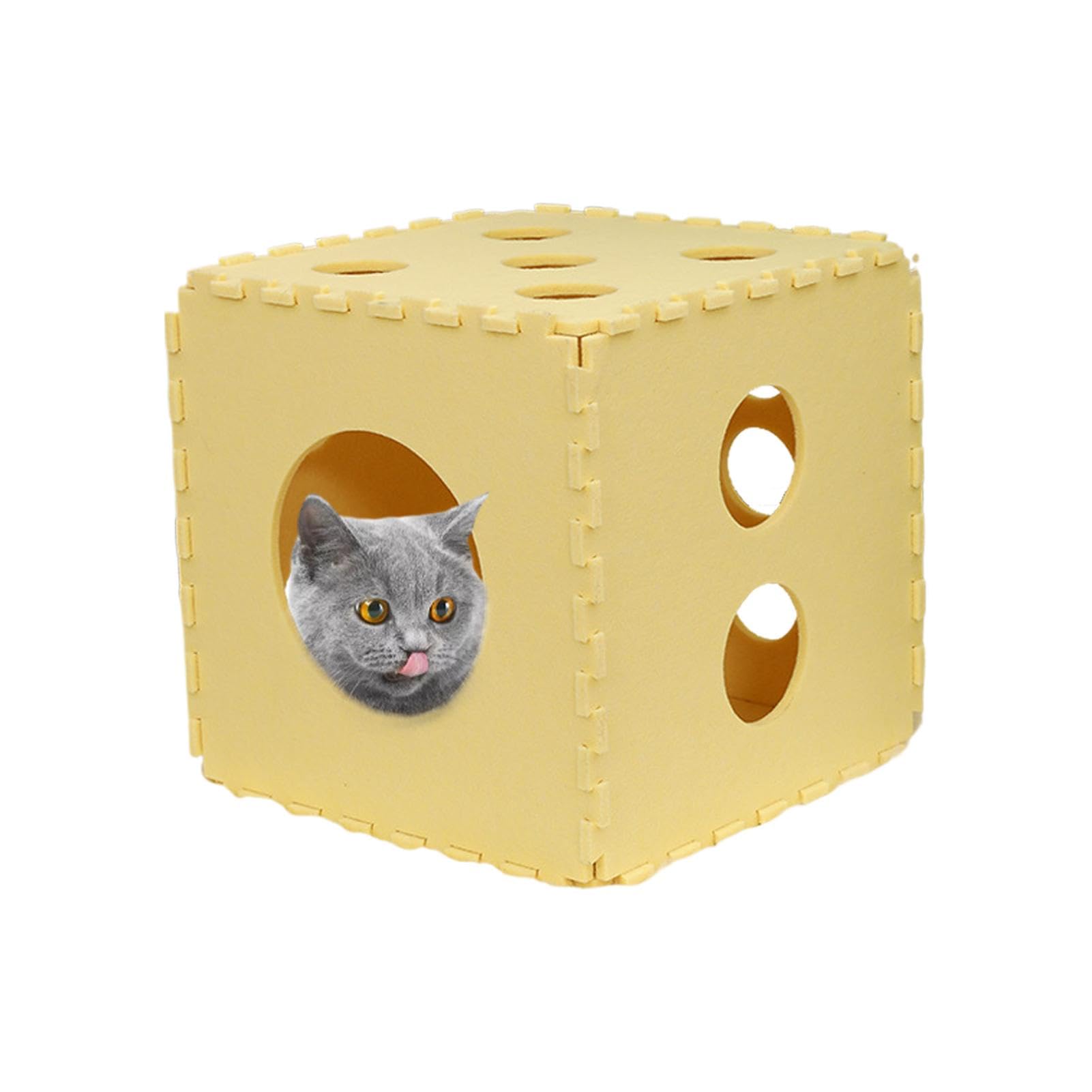 Casa para Gatos | Cueva de Cama para Gatos con Forma de Rompecabezas Transpirable, Cubo Plegable para Gatos, escondite Lavable para Gatos, Casas y condominios para Todos los Gatos y Perros pequeños | Cama Tipo Cueva Para Gatos Casas Condominios Lavable Ra