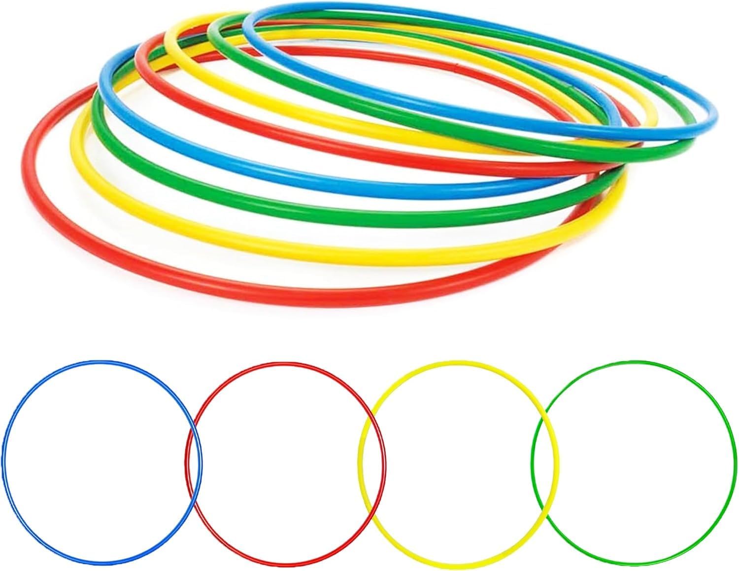 Hula Hoop - Multicolor Fitness Hula Hoops - Plain and Glitter 55cm, 65cm, 75 cm Plastic Hula Hoops, Fitness and Dance Exercise Hoola Hoops