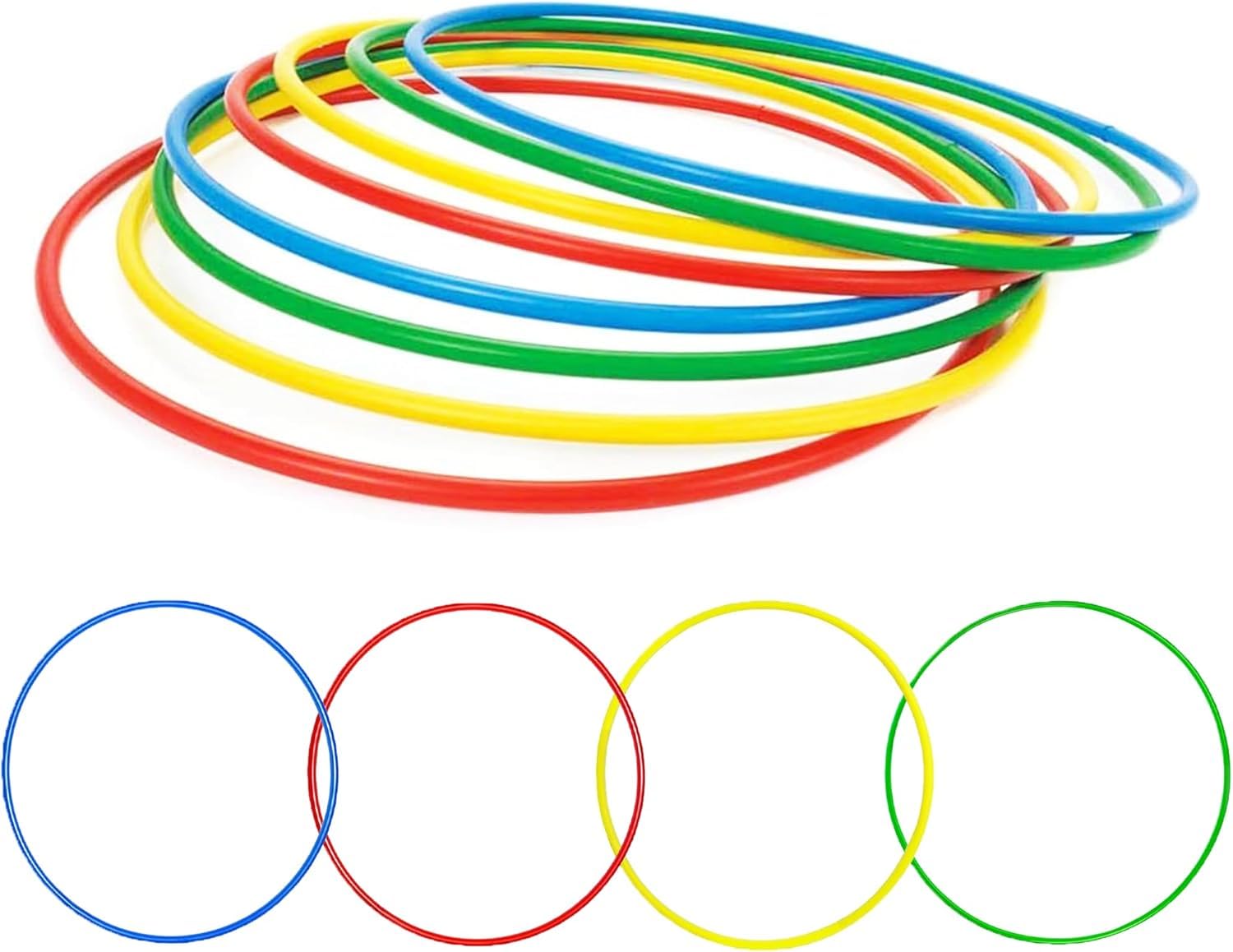 FlickBuyz Hula Hoop - Multicolor Fitness Hula Hoops - Plain and Glitter 55cm, 65cm, 75 cm Plastic Hula Hoops, Fitness and Dance Exercise Hoola Hoops (1, Plain (75cm.))