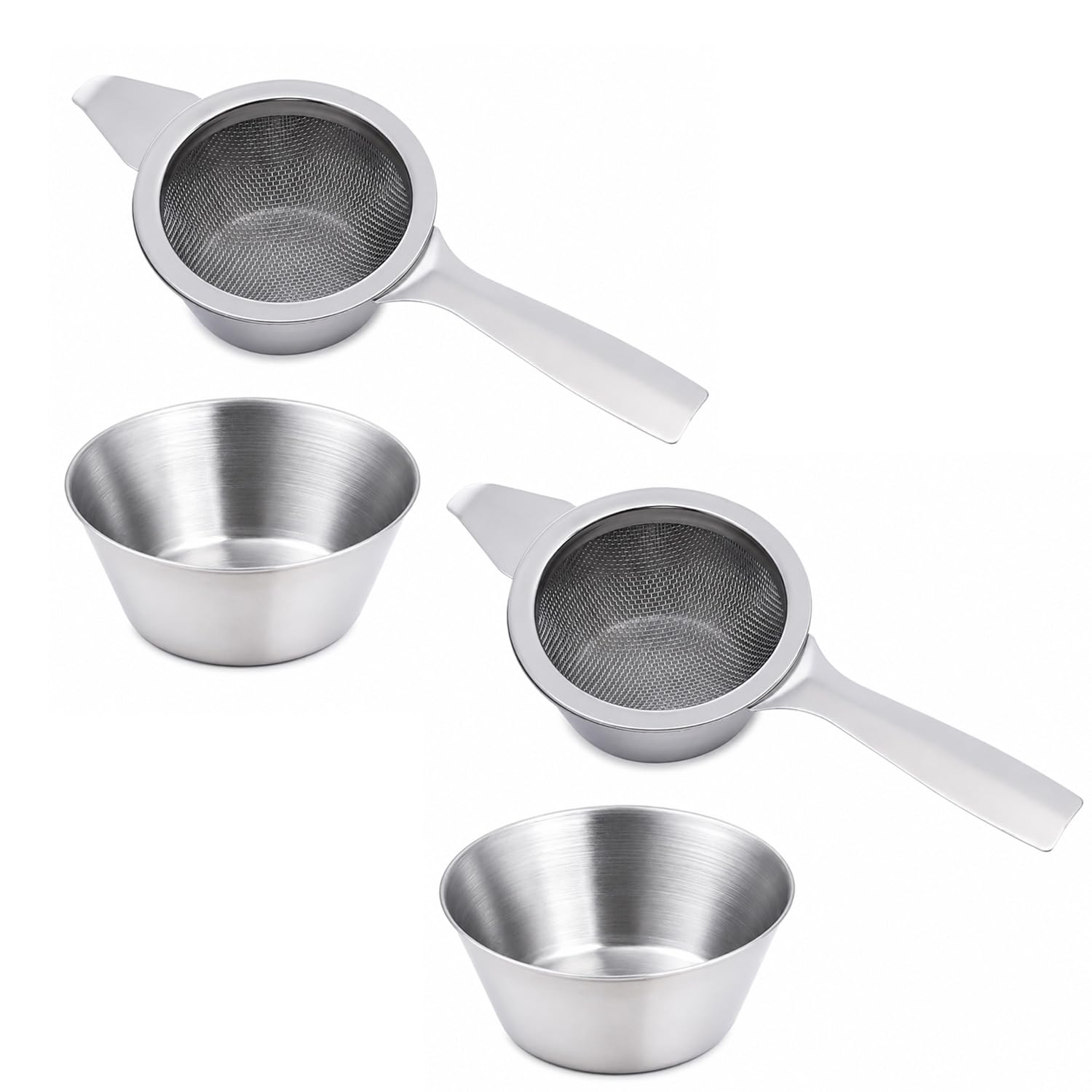 Stainless Steel Tea Filter with Drip Bowl – Tea Strainer for Loose Leaf Tea (2)