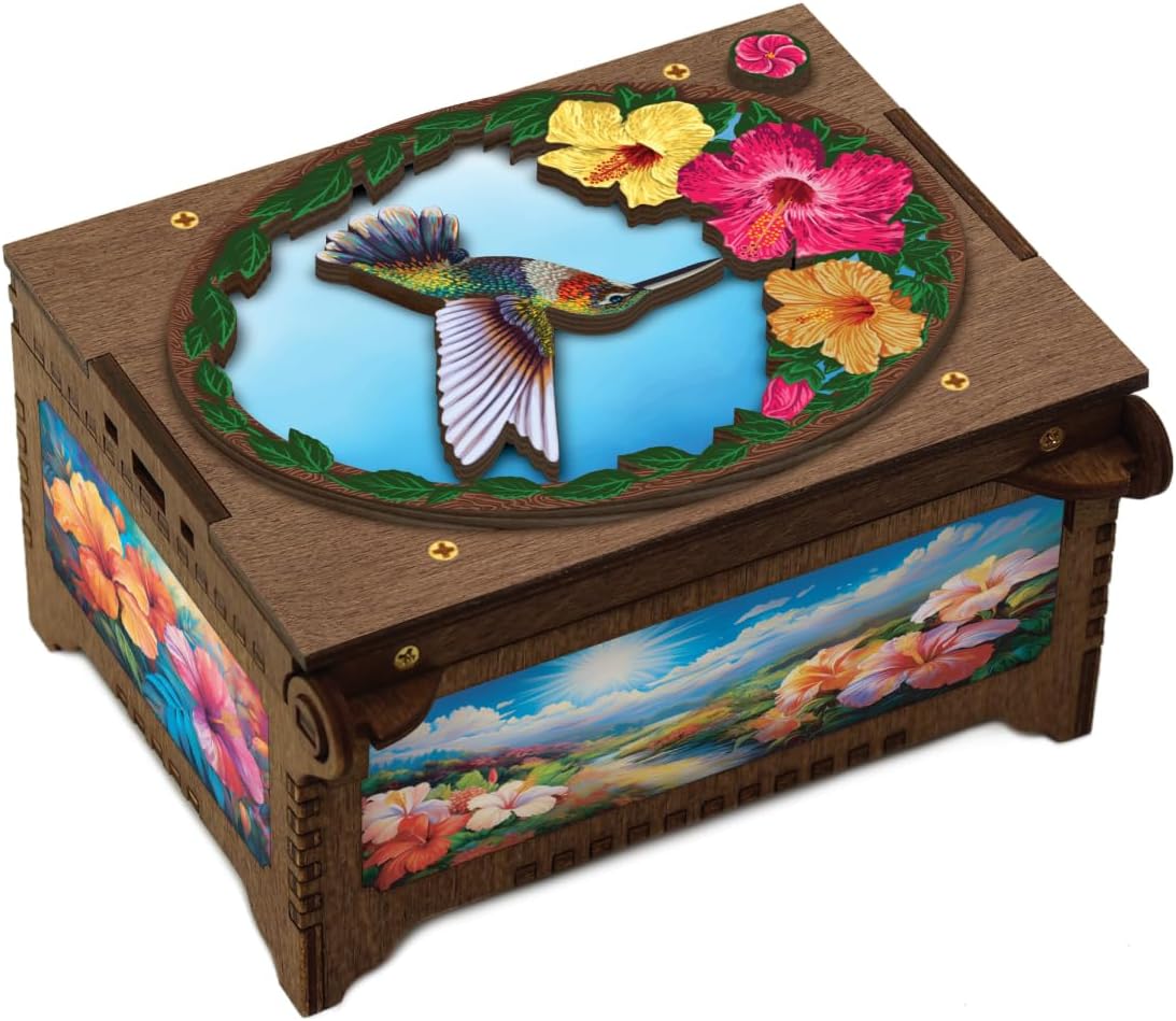 Hummingbird Custom Song MP3 Music Box, Plays Up to 8 Minutes of Any Song, Personalized Photo Print & Text