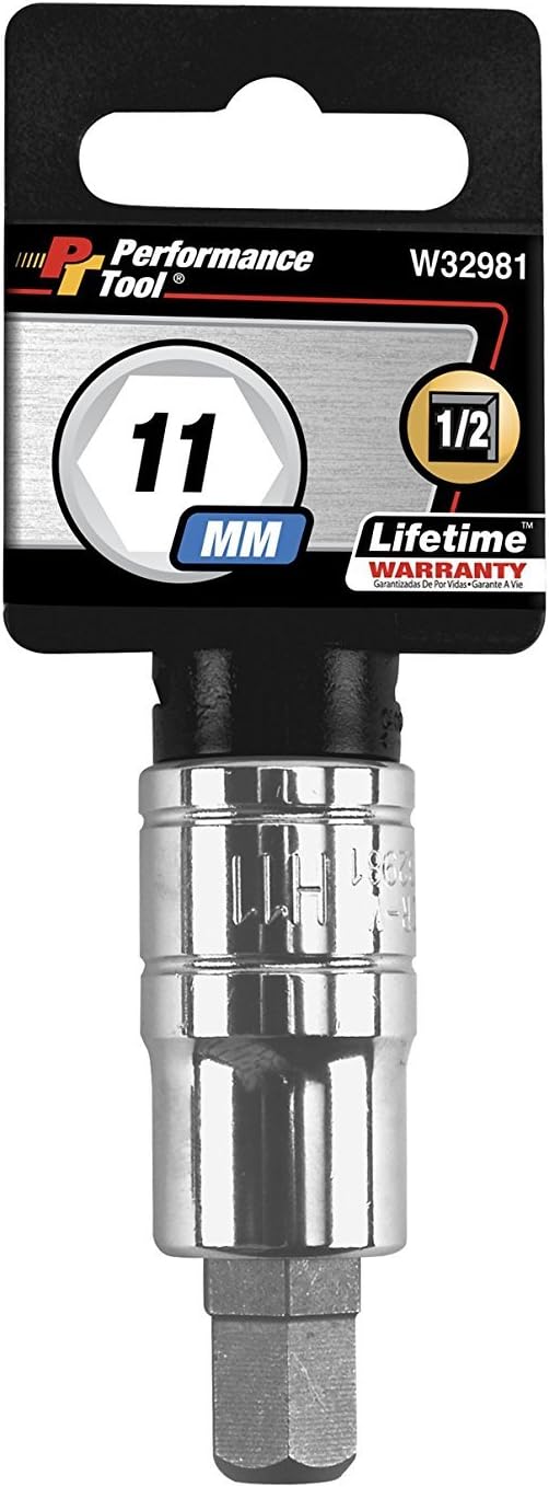 Performance Tool W32988 1/2 Drive Hex Bit Socket, 18mm