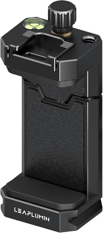 Soporte para trípode para teléfono con zapata fría deslizante, adaptador universal para teléfono inteligente con tornillo estándar de 1/4" y placa de liberación rápida Arca Swiss, soporte para trípode para teléfono vertical/horizontal