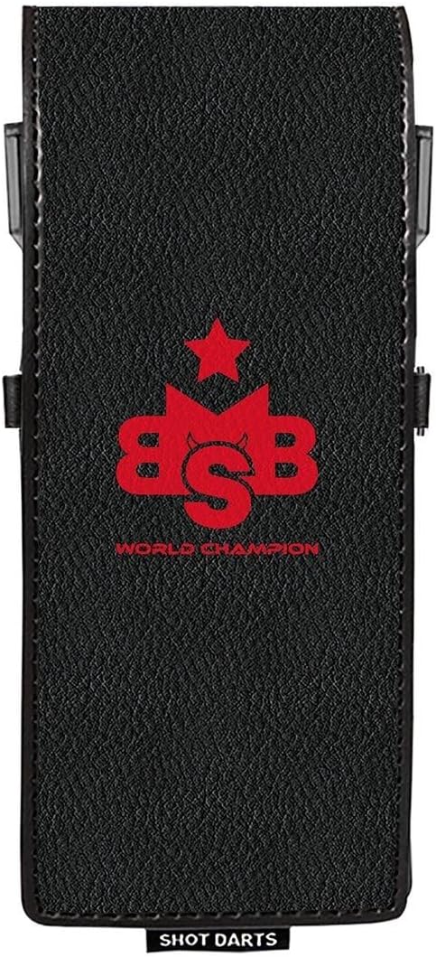 Shot! Darts Dart Case, Michael Smith Bully Boy Drop-In Dart Case Wallet Storage for 1 Dart Set and Accessories such as Flights and Shafts, Made in New Zealand, Black Suitcase Set for Men & Women