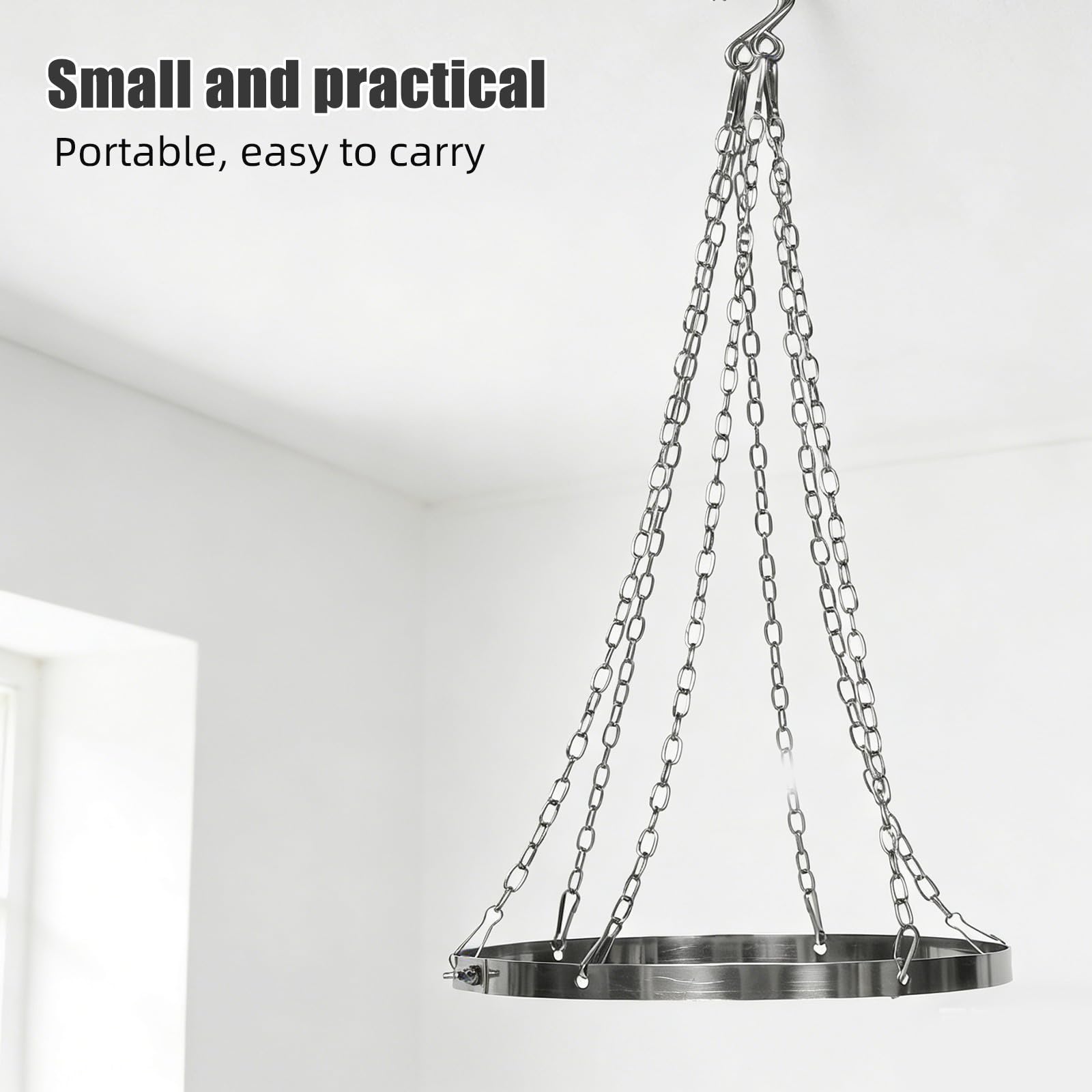 Luxshiny Support de Suspension de Rideaux de Plafond en Acier Inoxydable 30 cm, Anneau de Fixation pour Voilage, Installation Facile pour Chambres et lieux de Mariage