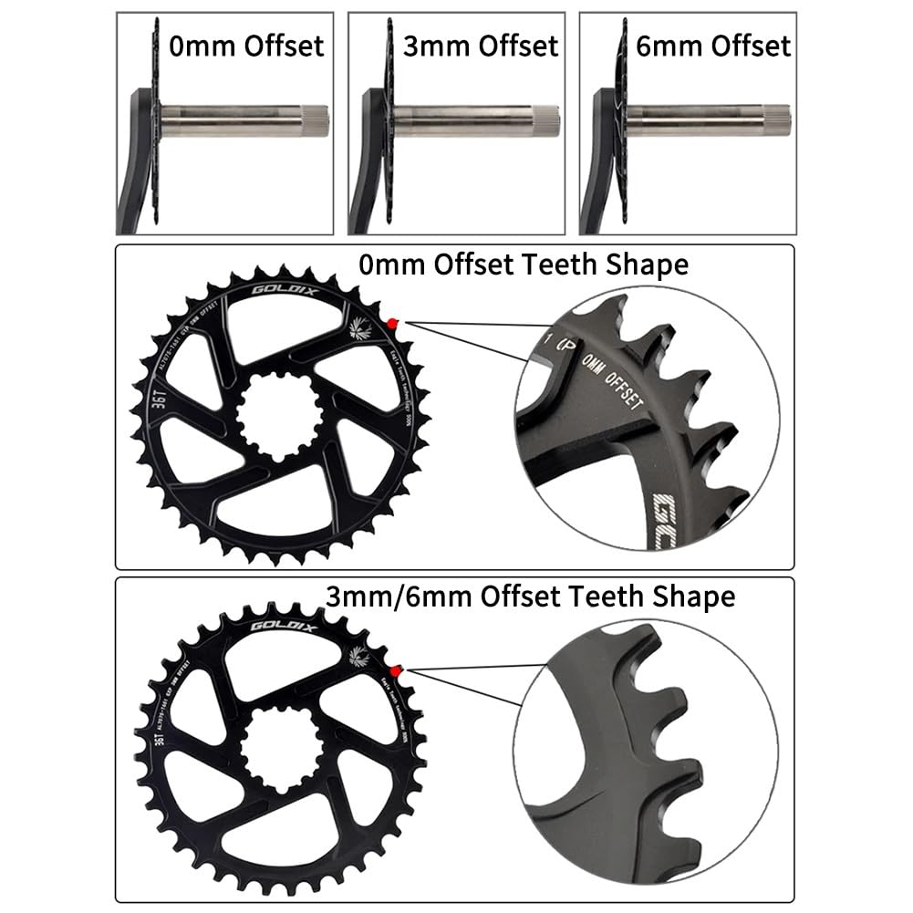 Guarnitura per Mountain Bike a velocità Singola 170/175 mm Guarniture 30/32/34/36/38T Corona a Denti Stretti e Larghi Set di pedivelle Integrate Cave con Movimento Centrale BSA Adatto a 9-12