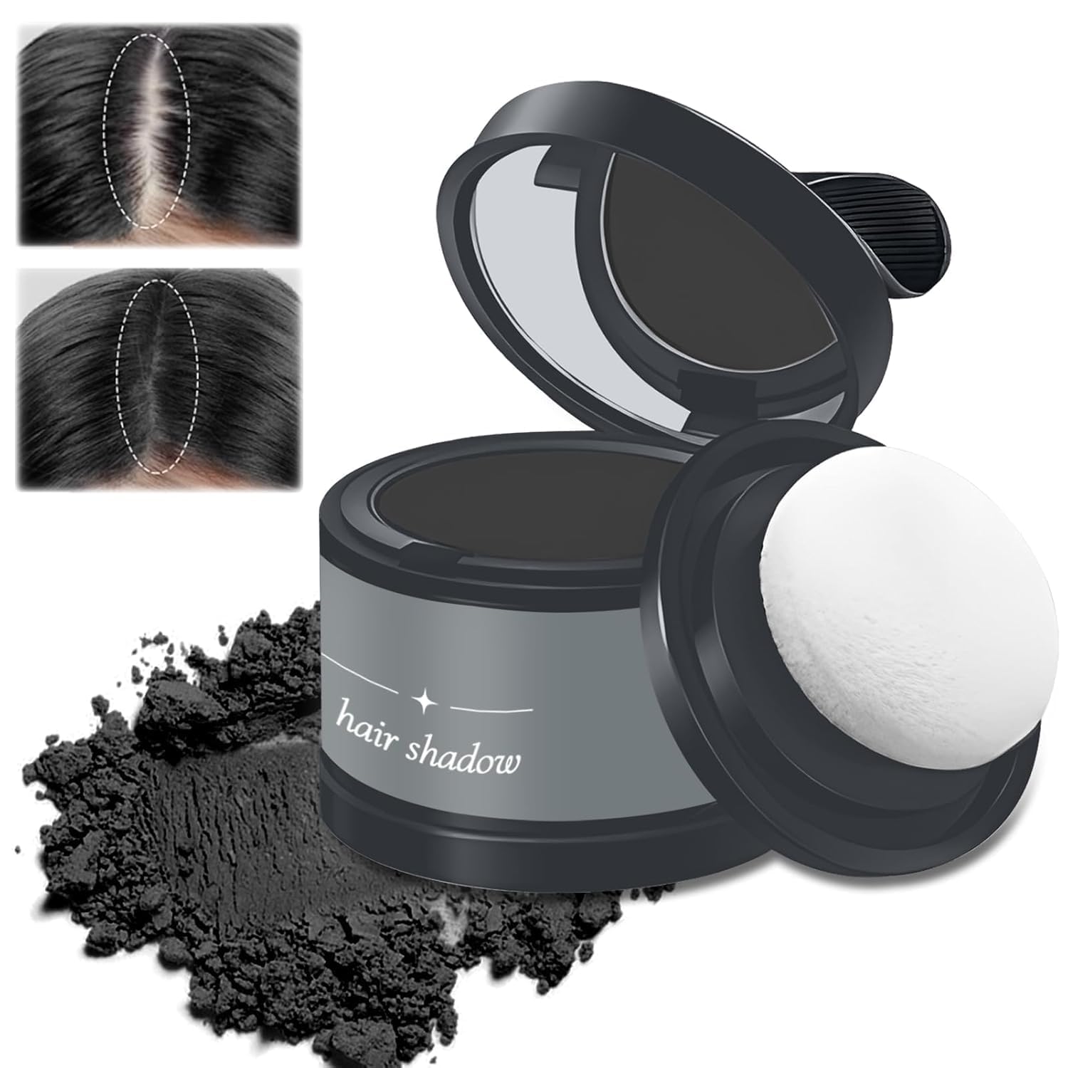 Natural Hairline Powder Hair Shading Sponge Pen,Shadow Stick Quick Root Eyebrow Stamp Cover Touchup for Menand Women Instantly Conceals loss Bald Patch Sweat Resistant Stain Proof-image-8