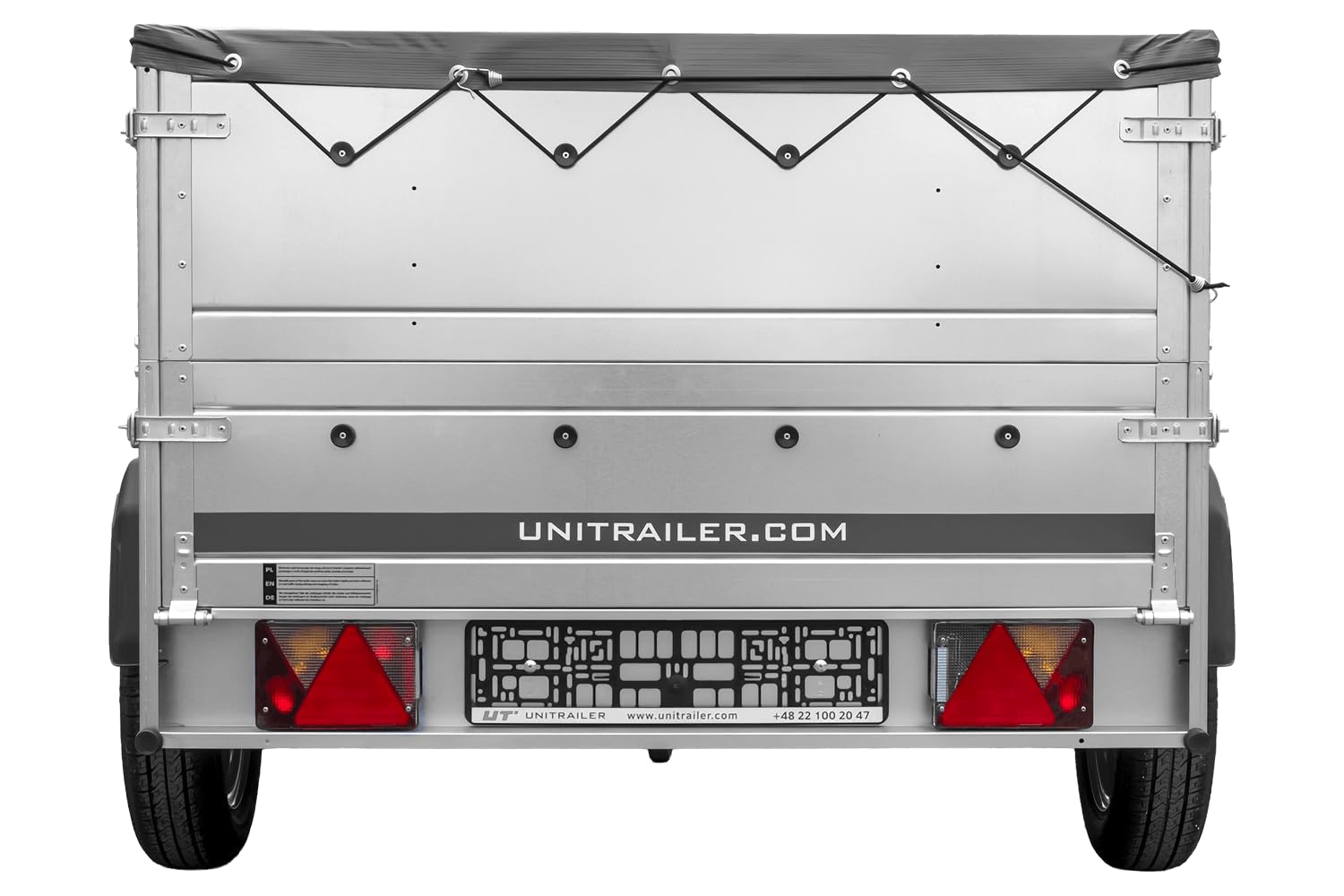 UNITRAILER Anhänger kippbar Garden Trailer 201 Kipp mit zusätzlichen Bordwänden, Stützrad und Flachplane