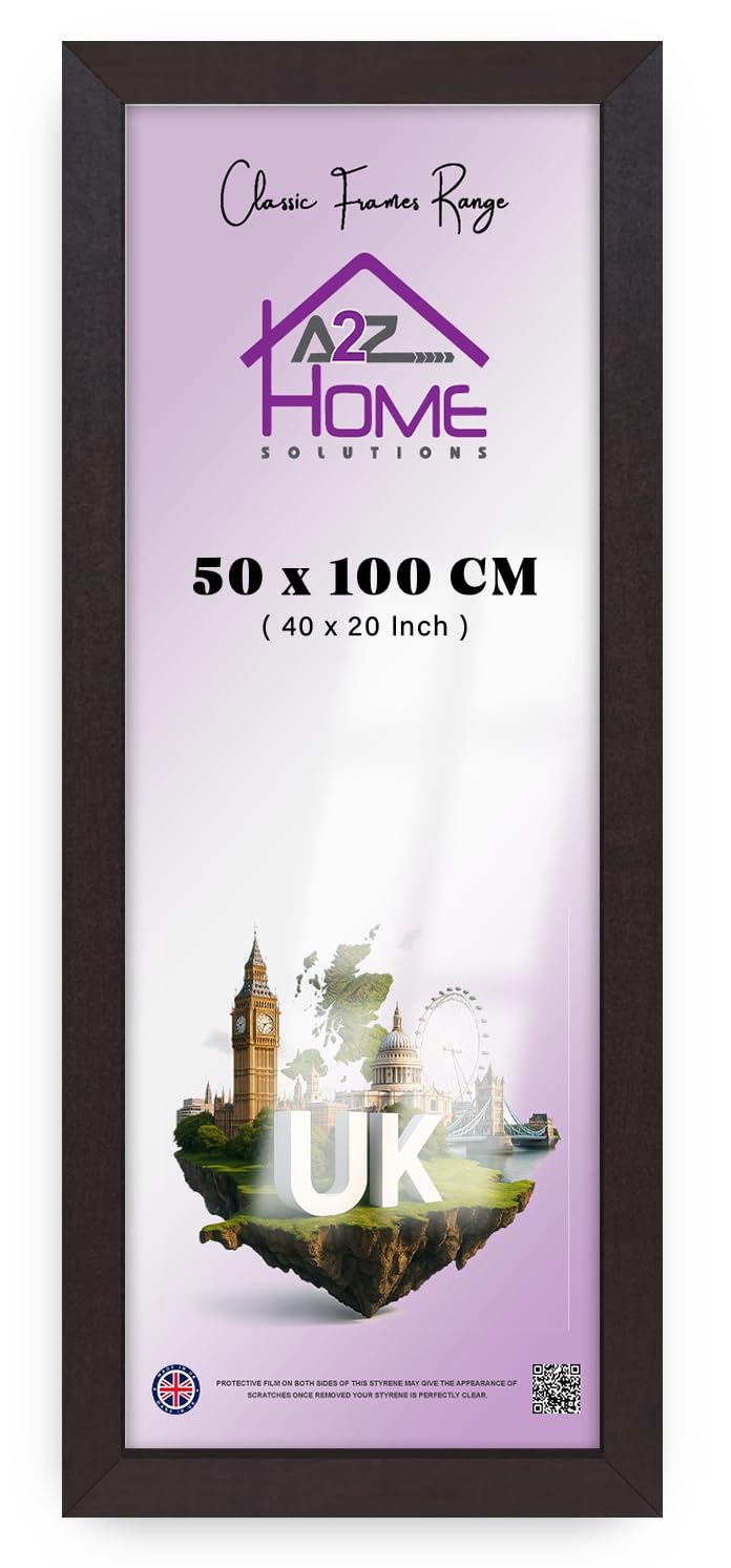 A2Z Home Solutions® Large Wall Picture Frame Stunning Look Quality Backing Landscape & Portrait Display Photo Frame For Wall Poster Canvas Painting Certificate Art Gallery (20x40 cm, Mahogany)