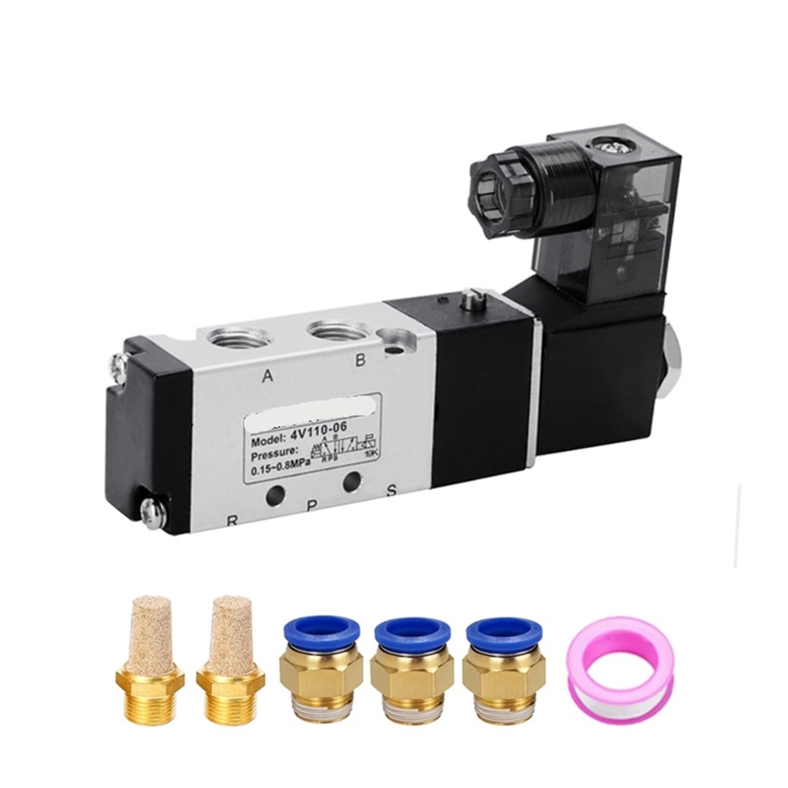 Válvula neumática solenoide 4V110-06 de CA 24 voltios para automatizar el compresor del taller