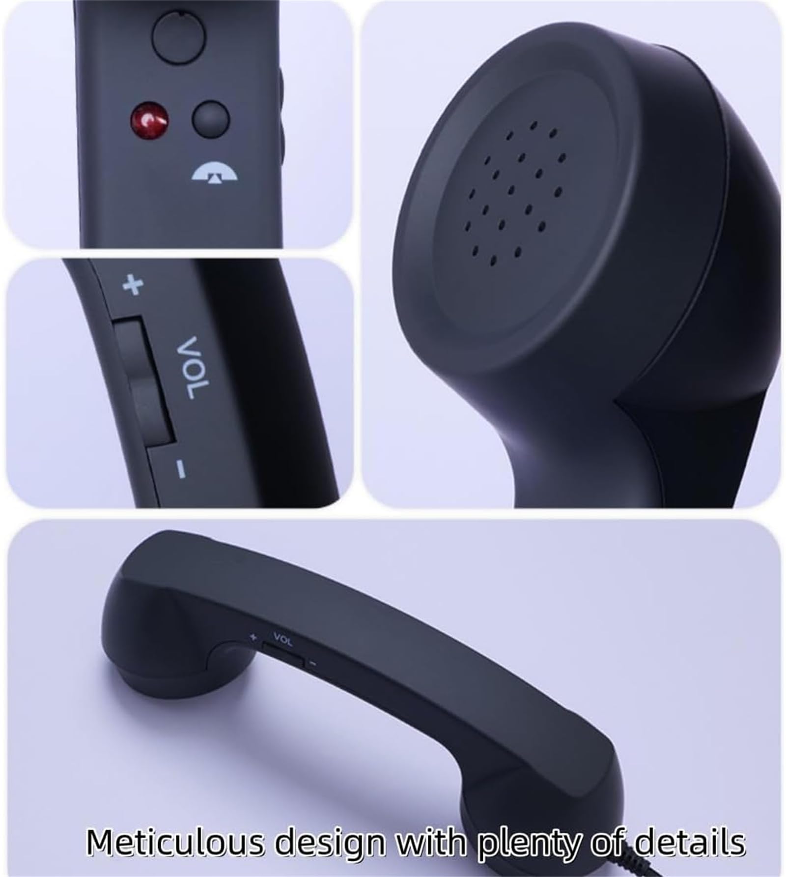 Auricular de Teléfono Retro Mejorado 2026, Auricular de Teléfono Retro con Cable Tipo-C, Receptor de Teléfono Móvil Clásico con Cable Enchufable de Mano, Atrezzo de Estilo Años 90 para Fotos, para — view 6