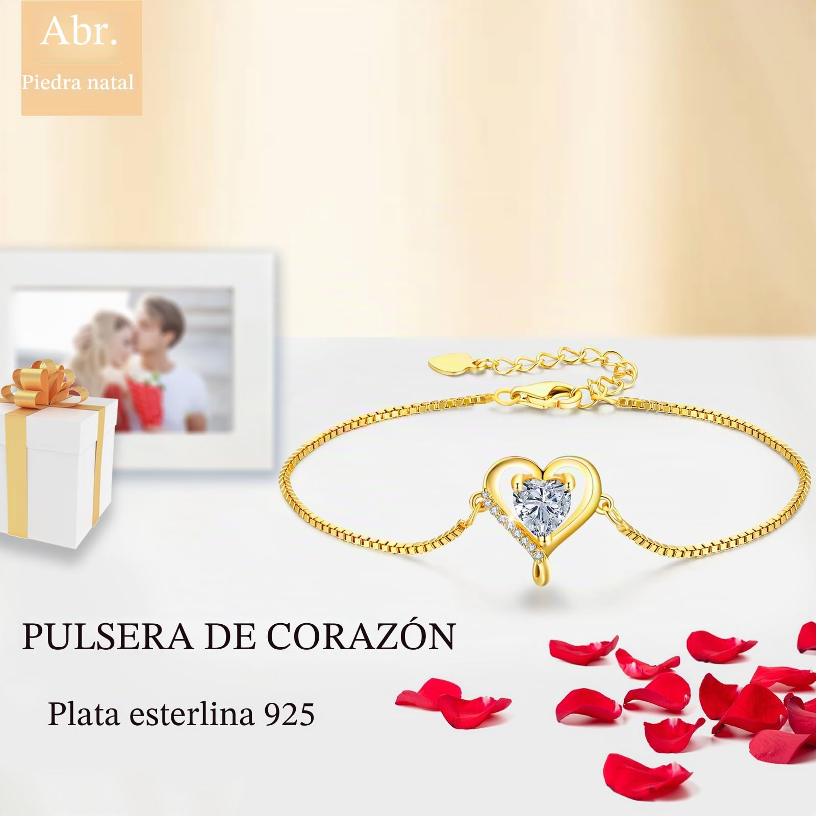 LAVUMO Pulsera con corazón para mujer, plata 925, pulseras Infinity Love