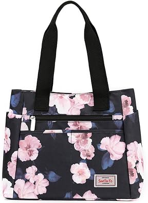 Trawila Women Tote Handbags,Nylon Handbags, Shoulder Bags, Women Tote Bag, Large Shoulder Tote Bag Handbag with Flower