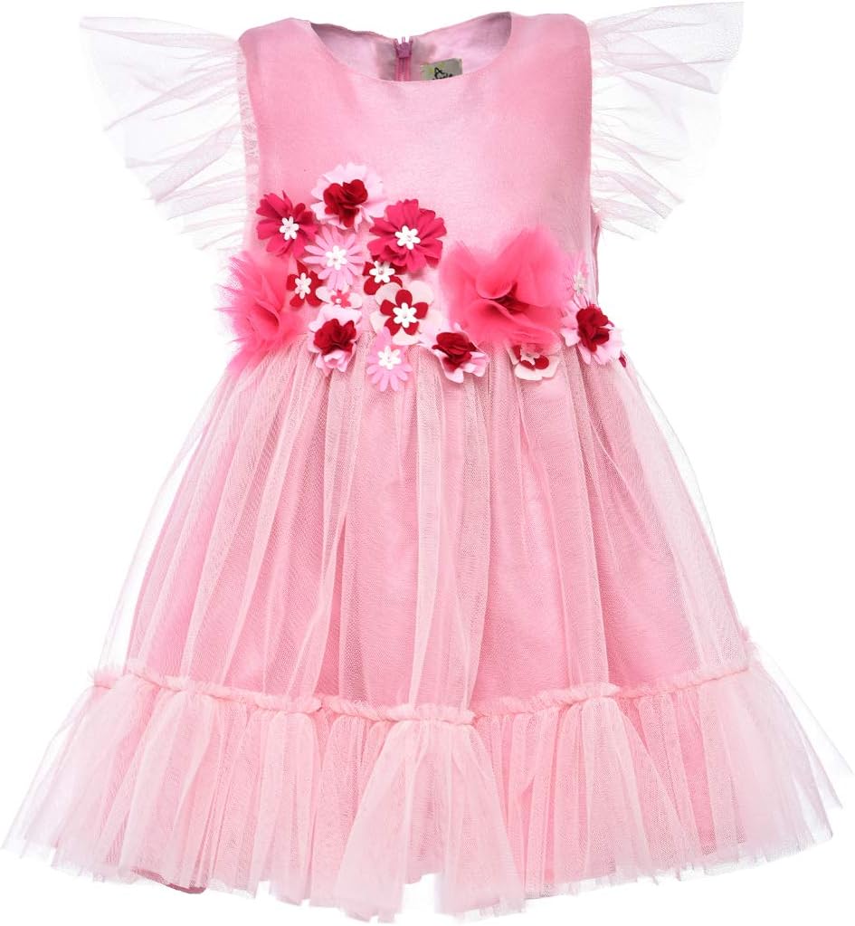 A Little Fable Girl's Silk Fit and Flare Knee-Length Dress