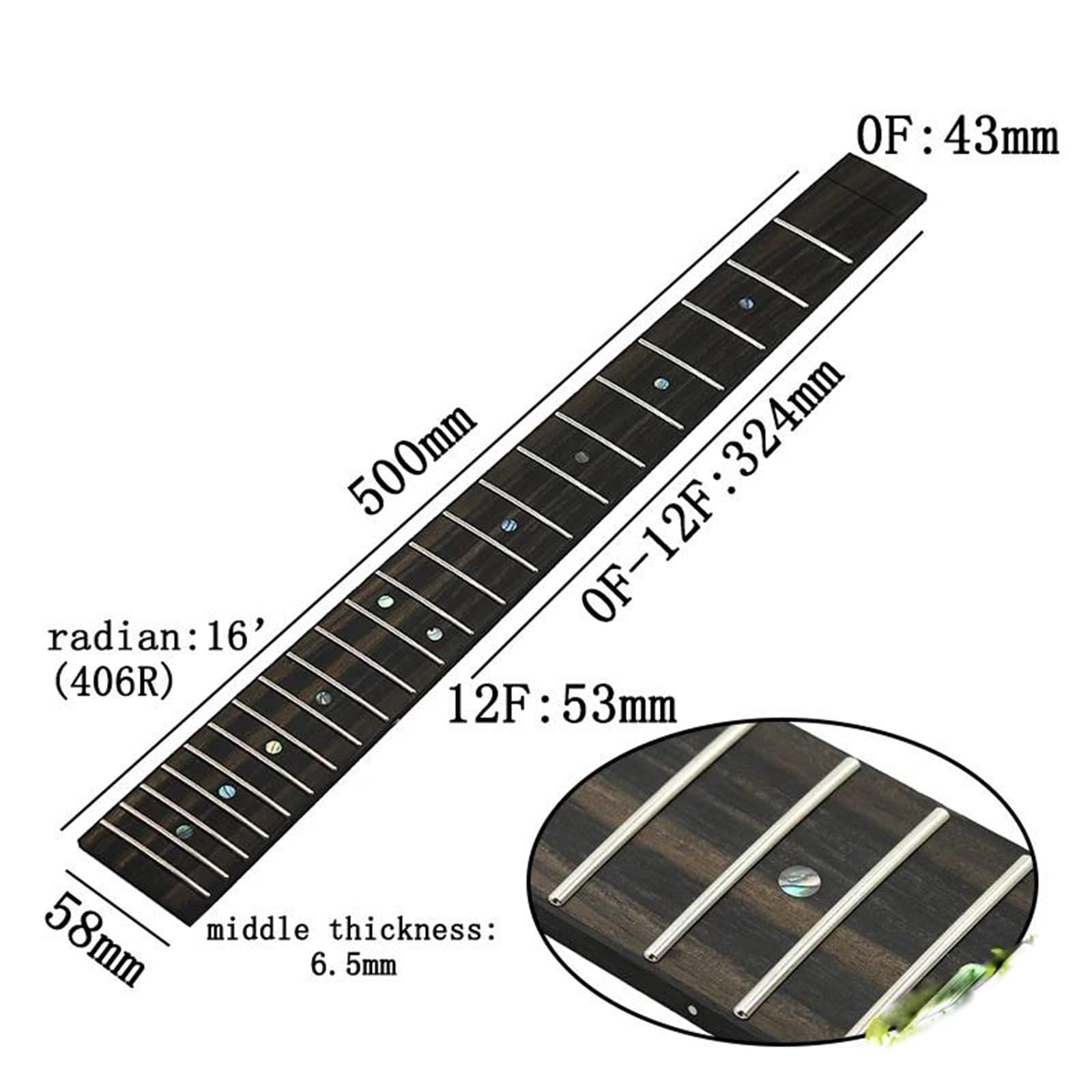 Kit Attrezzi Chitarra Tastiera Per Chitarra Elettrica In Acciaio Osseo 24/22 Tasti Lunghezza Effettiva Della Corda 628 Mm(22)