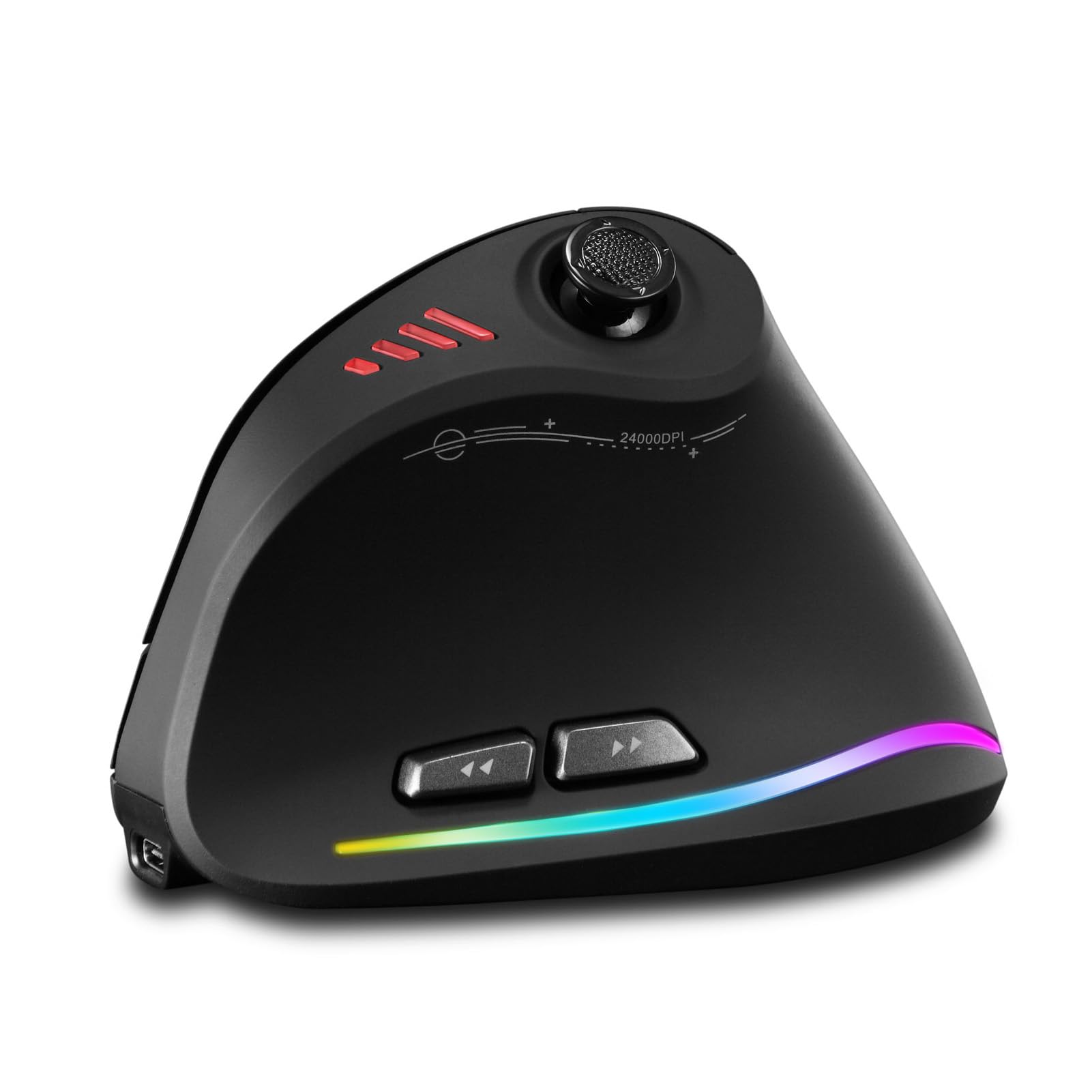 Luocute Mouse da Gioco Ergonomico Verticale, modalità Tripla (BLACK)