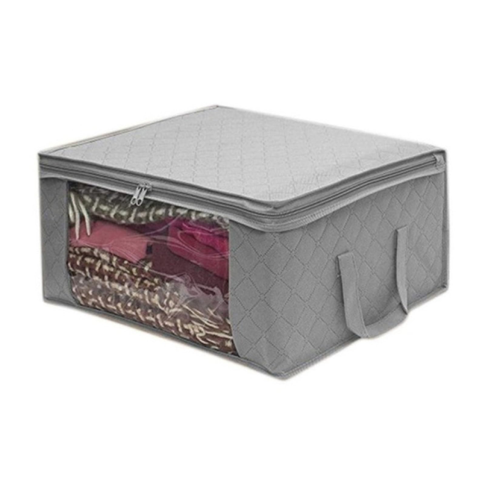 3/1 piezas Caja de almacenamiento edredones gran capacidad Plegable No tejida Bolsa ropa a prueba polvo Organizador almohadas mantas for el hogar(Grey,3PCS)